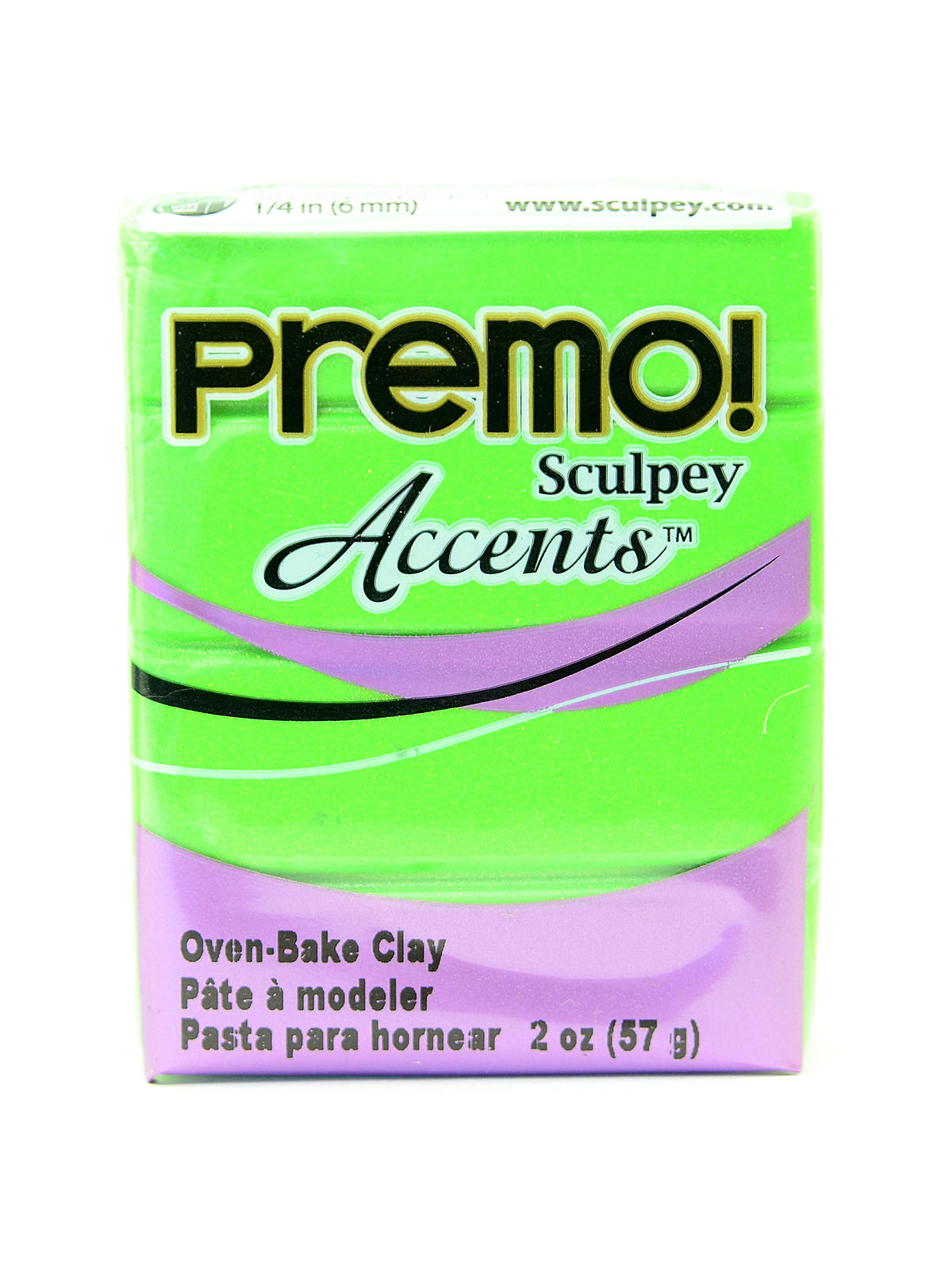 Premo Premium Polymer Clay Bright Green Pearl 2 Oz.