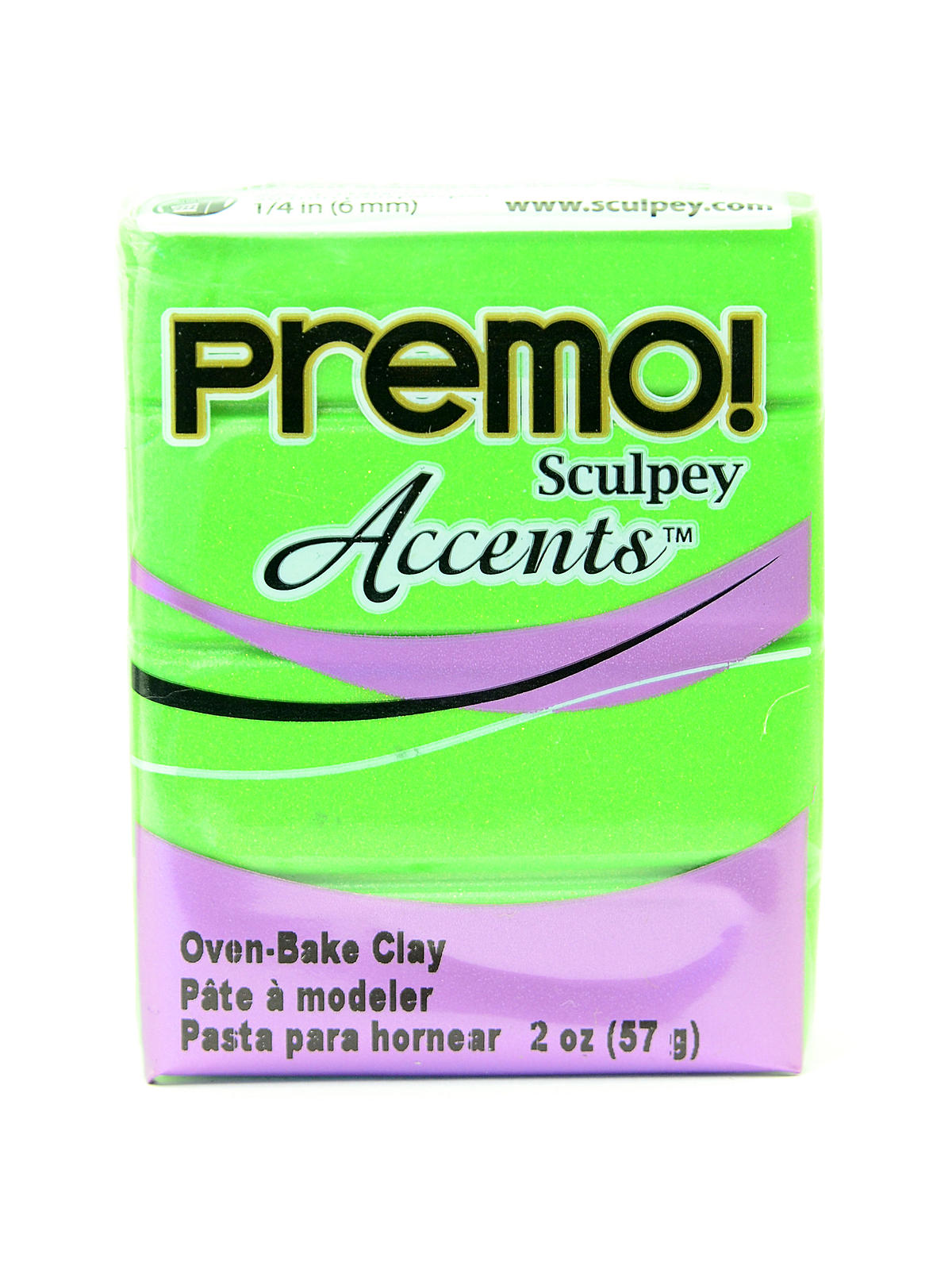 Premo Premium Polymer Clay bright green pearl 2 oz.
