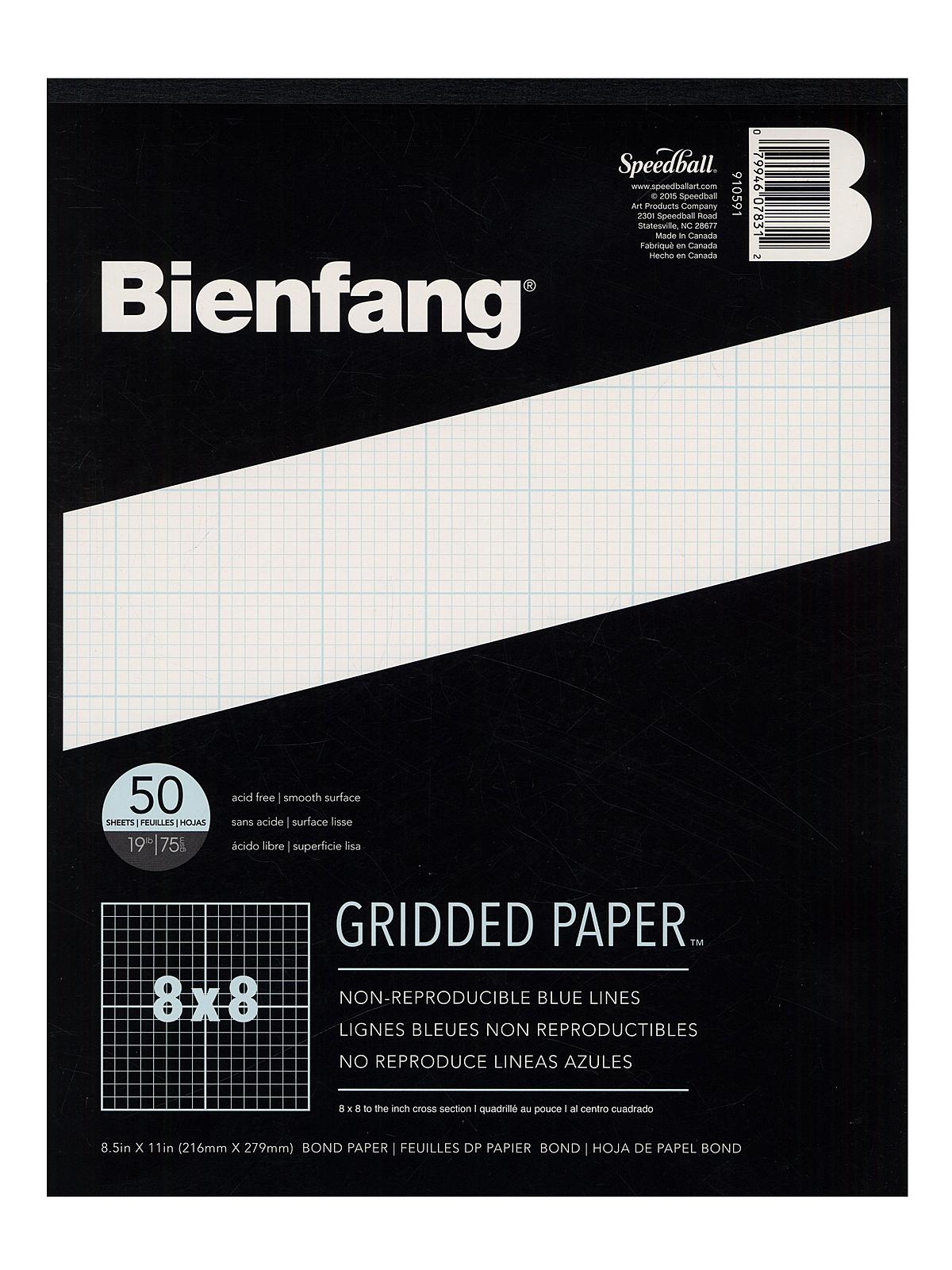 Gridded Paper 8 x 8 8 1 2 in. x 11 in. pad of 50
