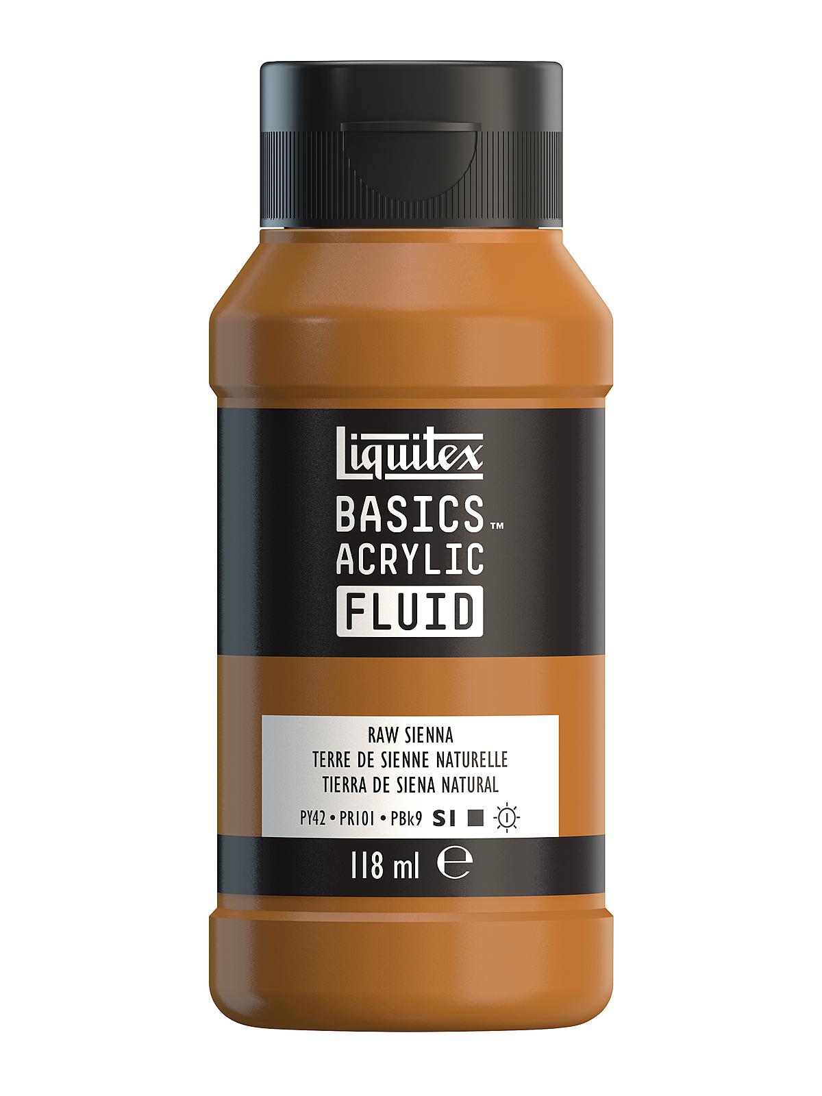 BASICS Fluid Acrylic Colors raw sienna 4 oz. (118 ml)