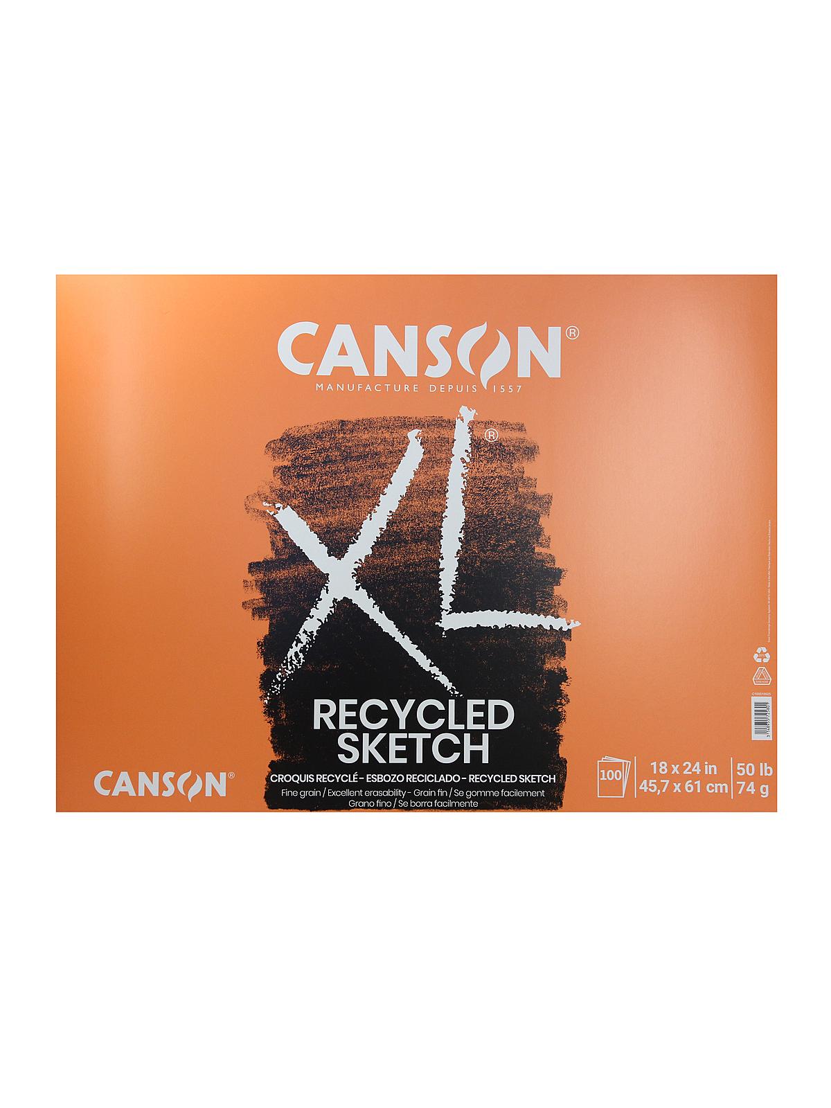 XL Recycled Sketch Pads 18 in. x 24 in. pad of 100 sheets fold-over