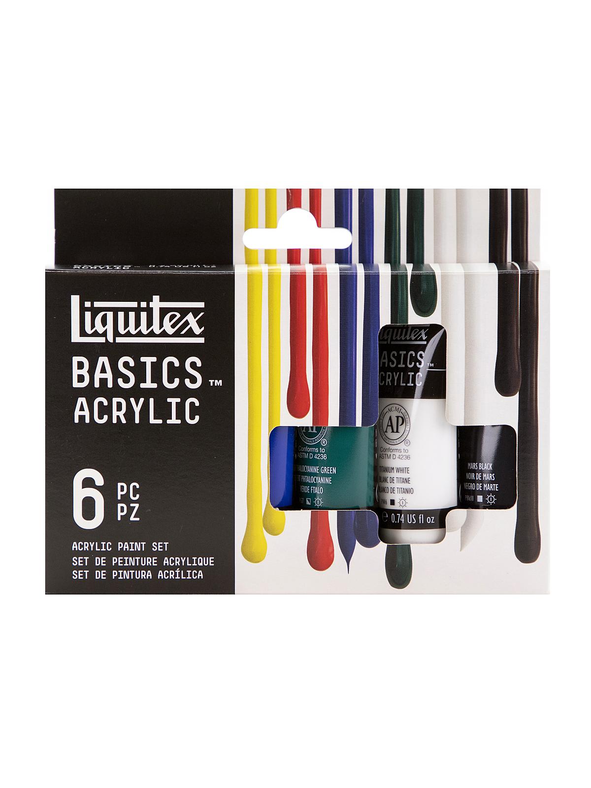Basics Acrylic Sets 6 x 22ml tube set of 6