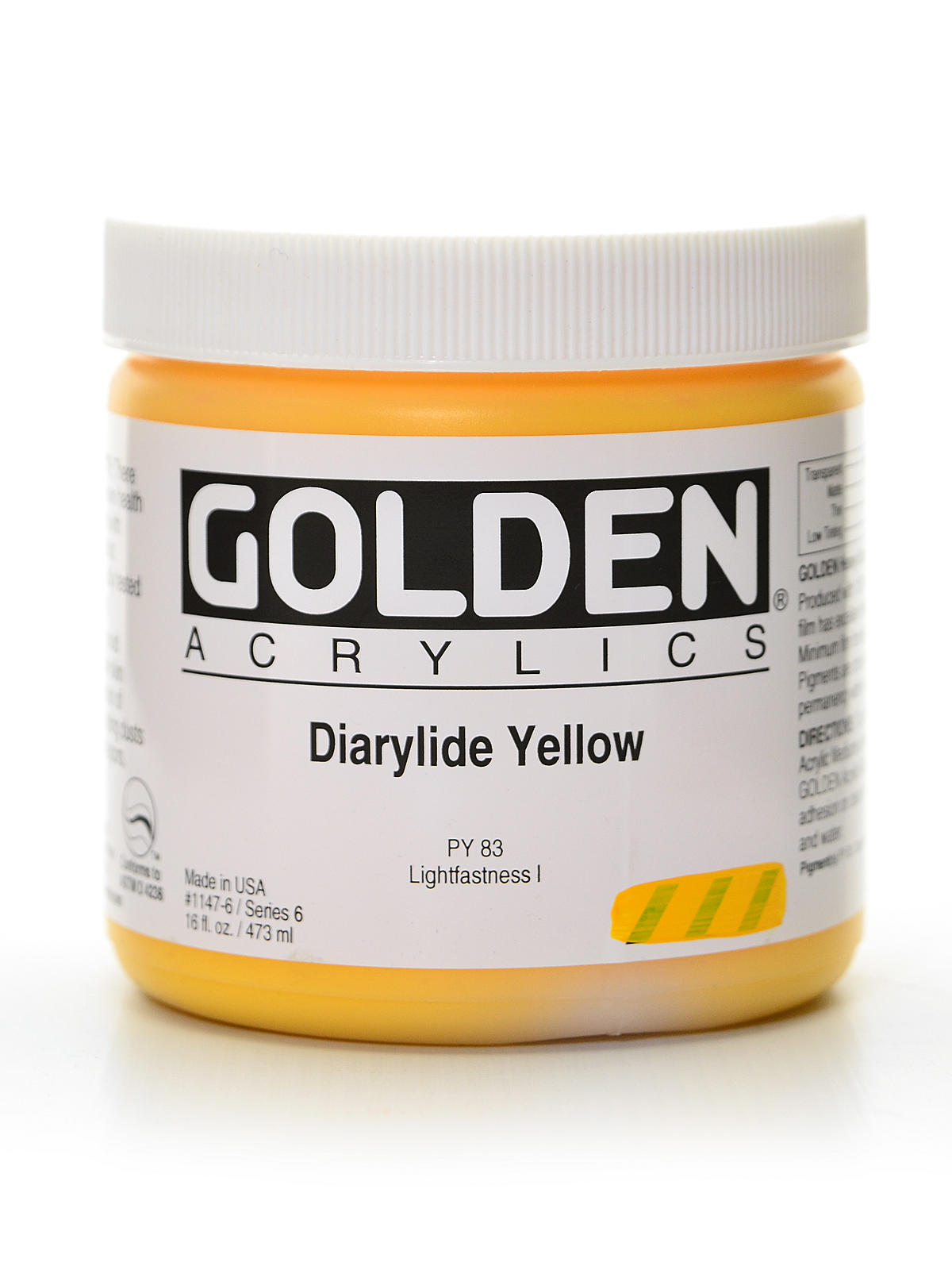 Heavy Body Acrylics Diarylide Yellow 16 Oz.