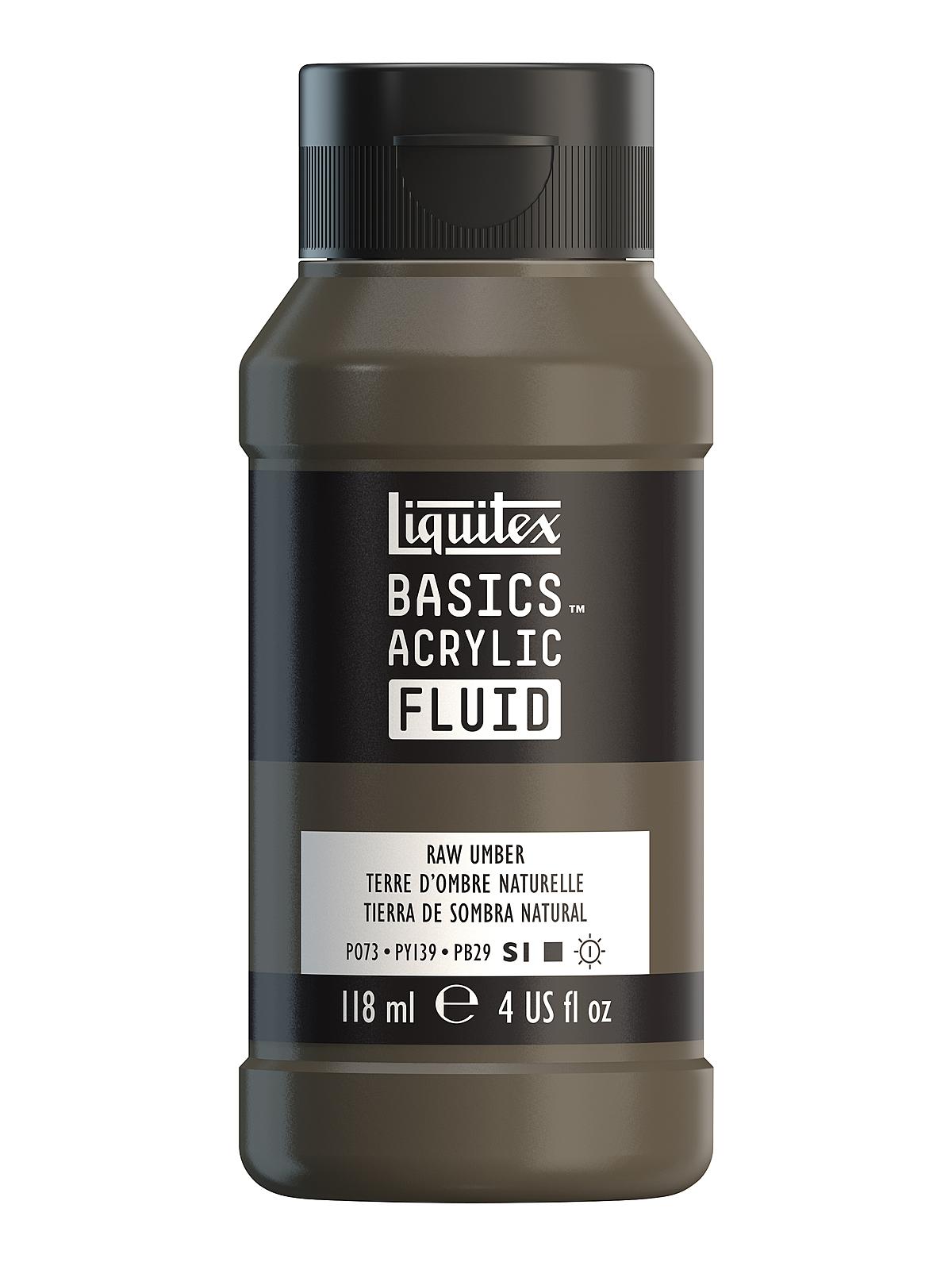 BASICS Fluid Acrylic Colors raw umber 4 oz. (118 ml)