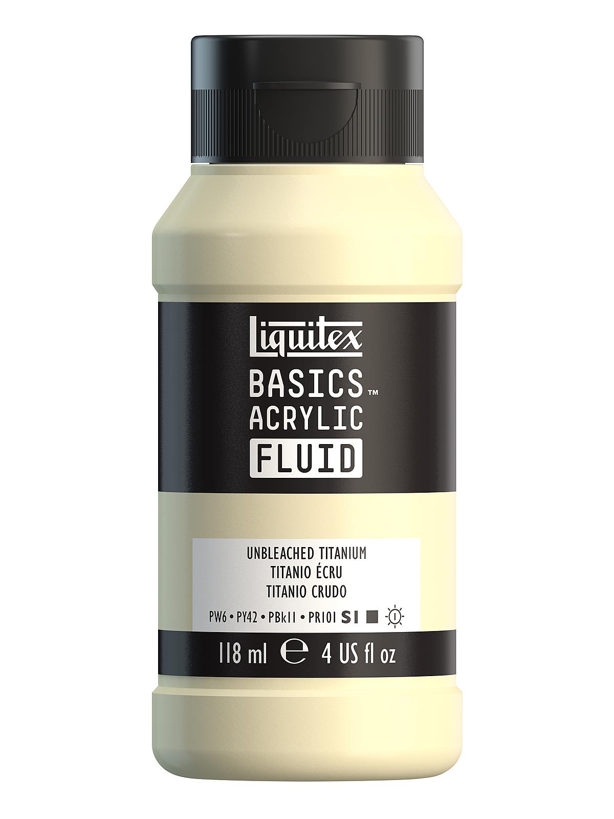 BASICS Fluid Acrylic Colors unbleached titanium 4 oz. (118 ml)