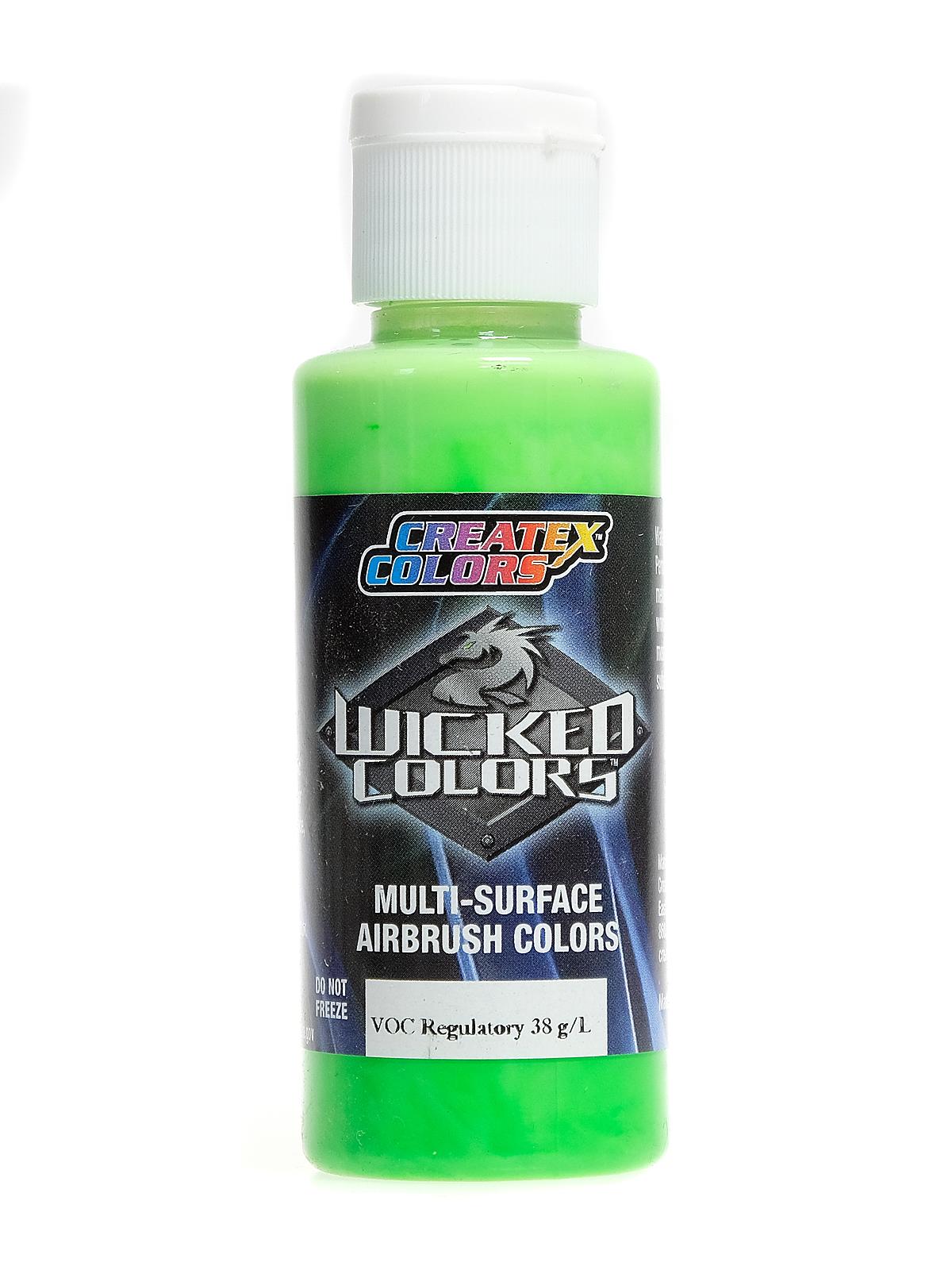 Wicked Colors fluorescent green 2 oz.