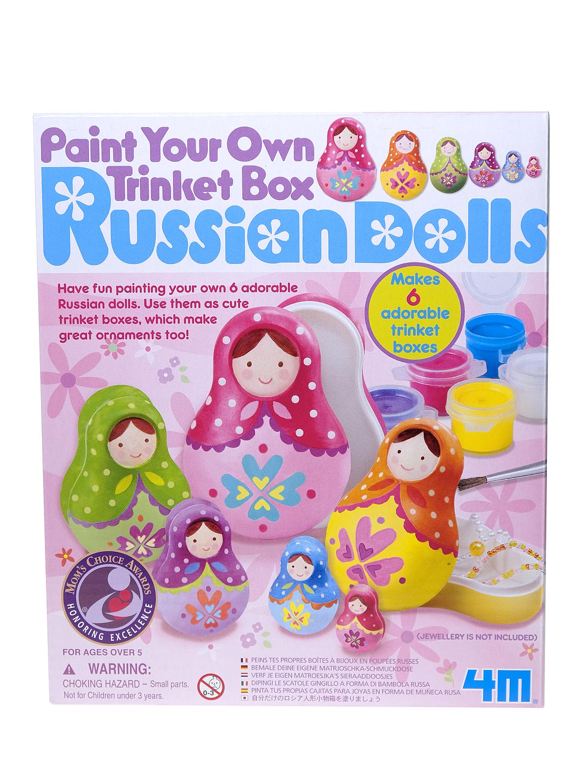 Paint Your Own Trinket Box Russian Dolls each