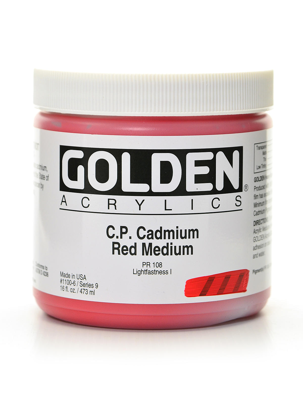 Heavy Body Acrylics cadmium red medium (CP) 16 oz.