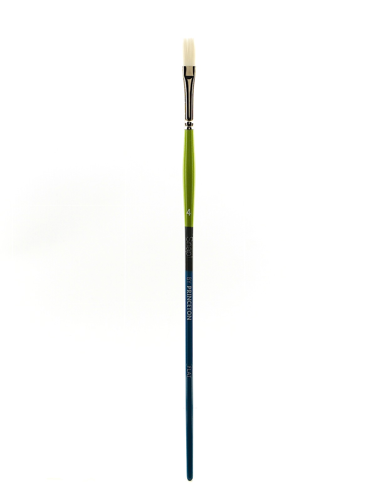 Snap Brushes 4 white taklon long handle flat