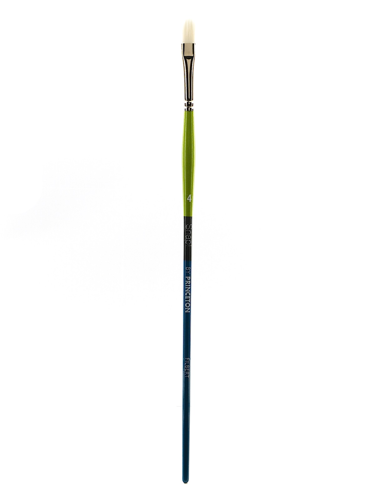 Snap Brushes 4 white taklon long handle filbert