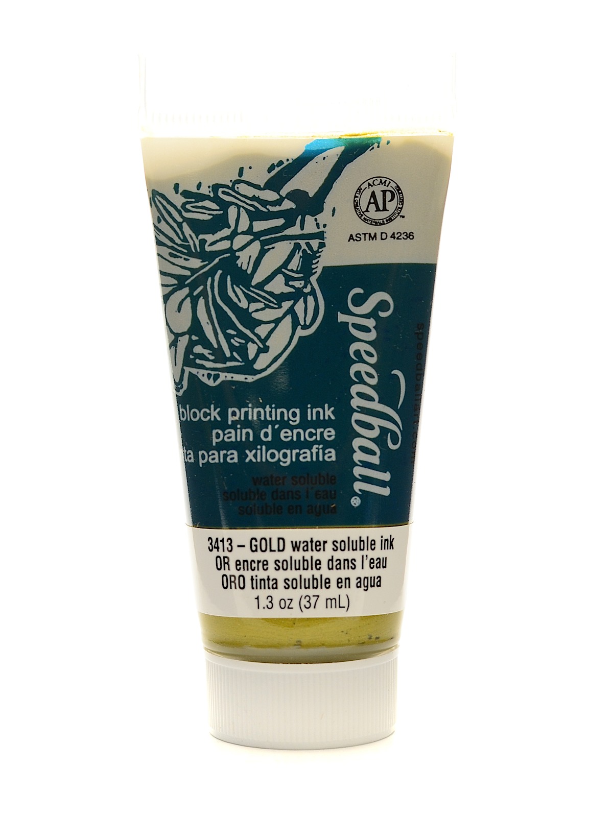 Block Printing Water Soluble Ink gold 1.25 oz.