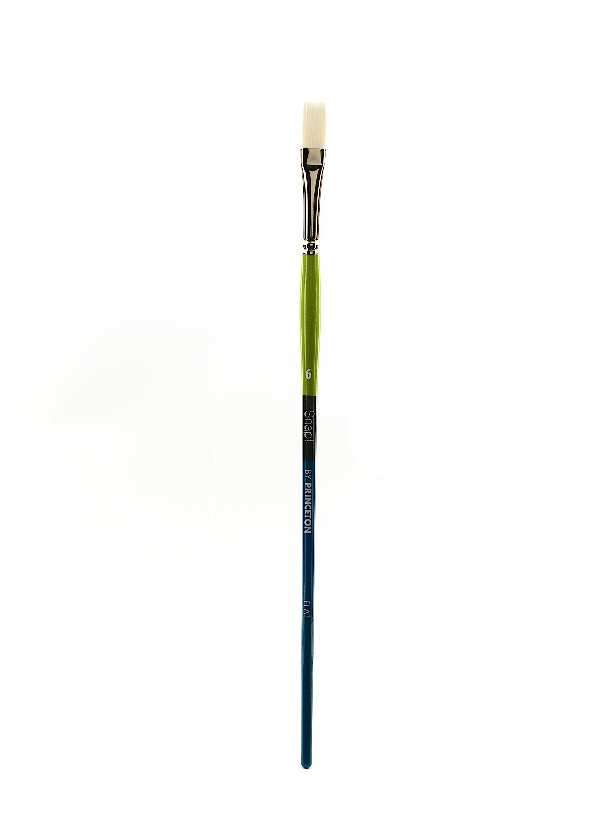 Snap Brushes 6 white taklon long handle flat