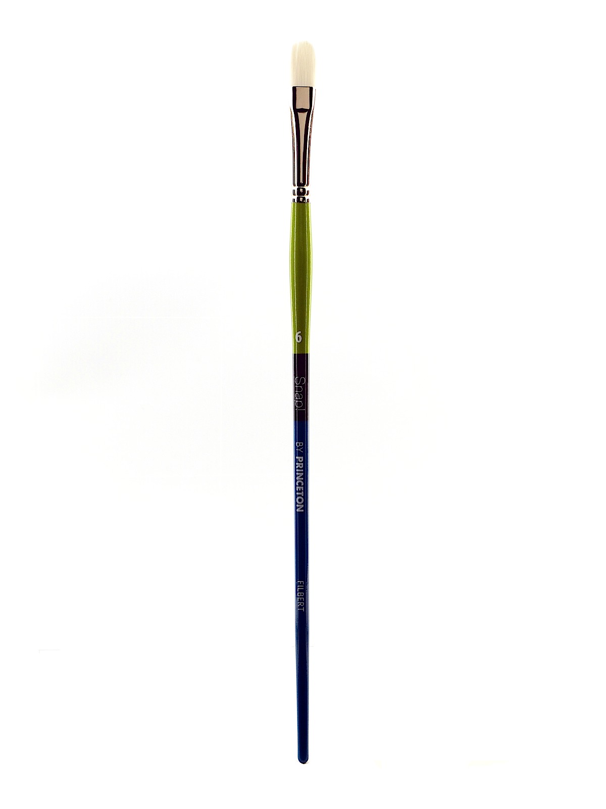 Snap Brushes 6 white taklon long handle filbert