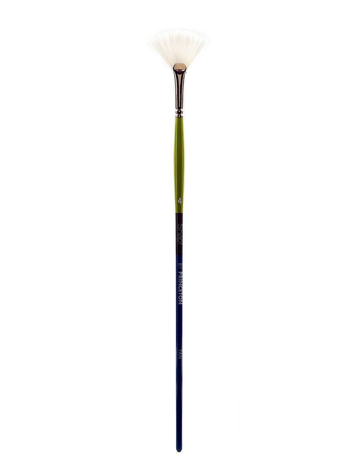 Snap Brushes 4 white taklon long handle fan