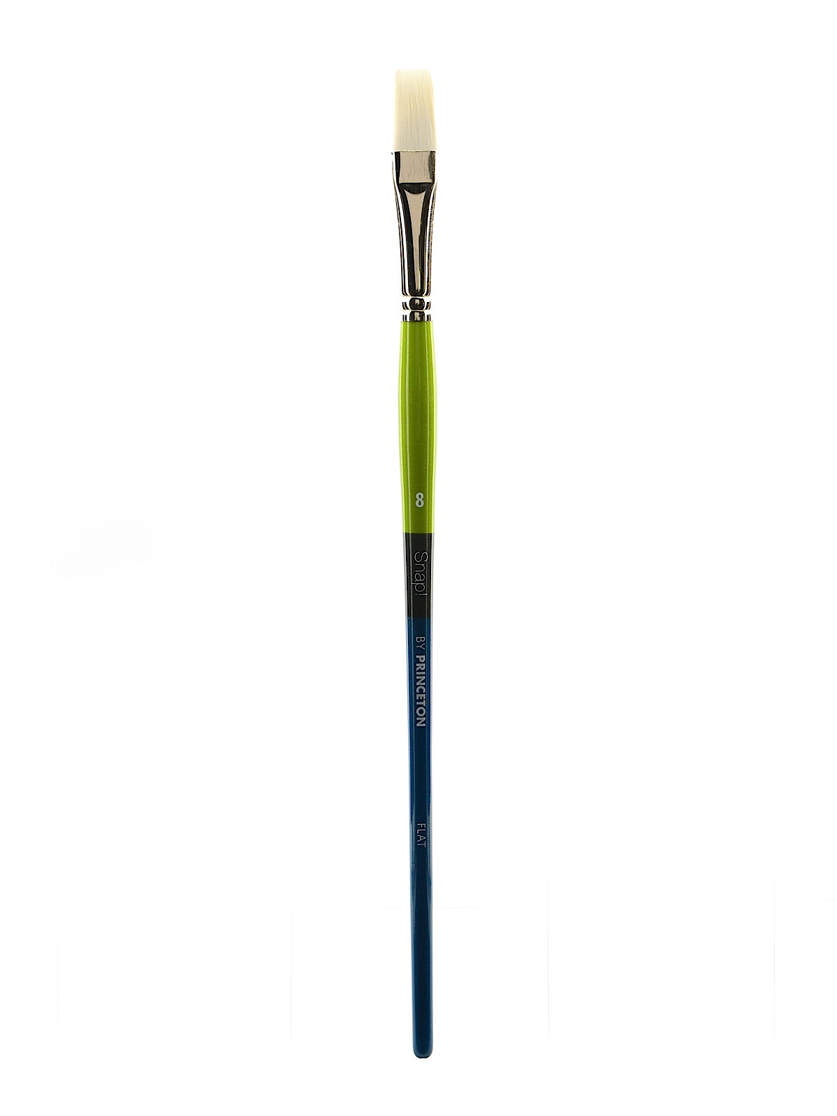 Snap Brushes 8 white taklon long handle flat