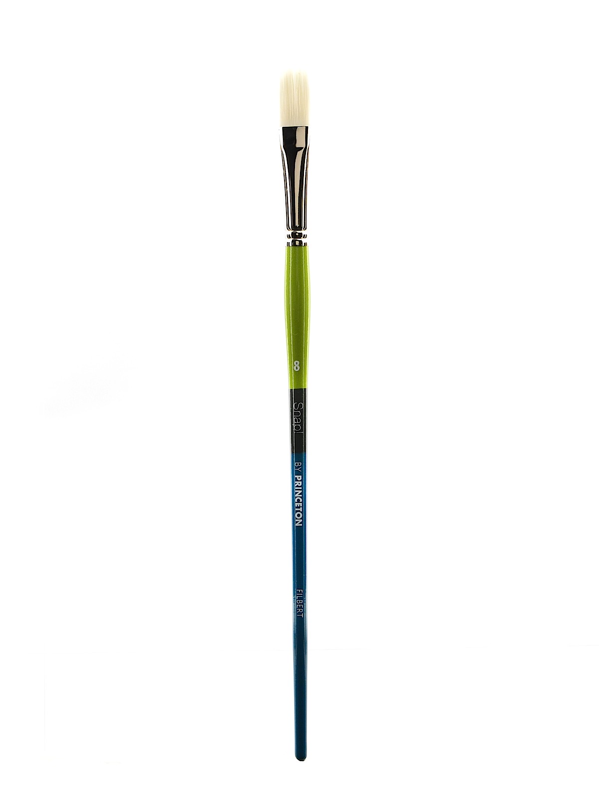 Snap Brushes 8 white taklon long handle filbert