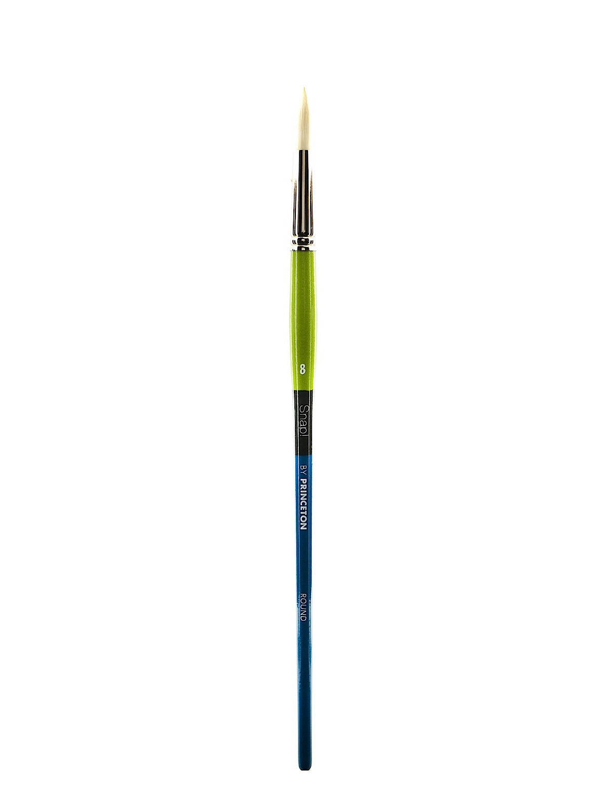 Snap Brushes 8 white taklon long handle round