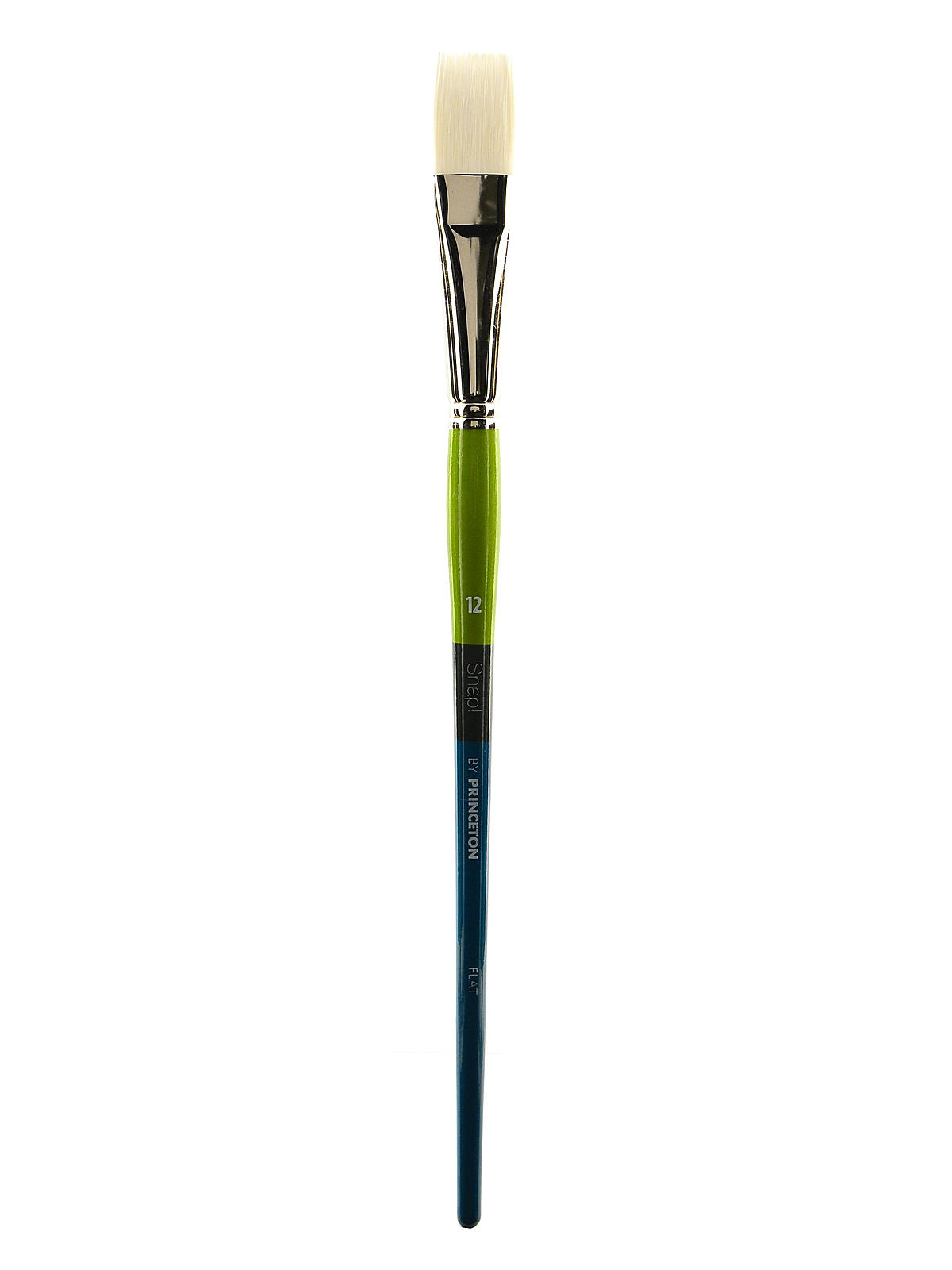 Snap Brushes 12 white taklon long handle flat