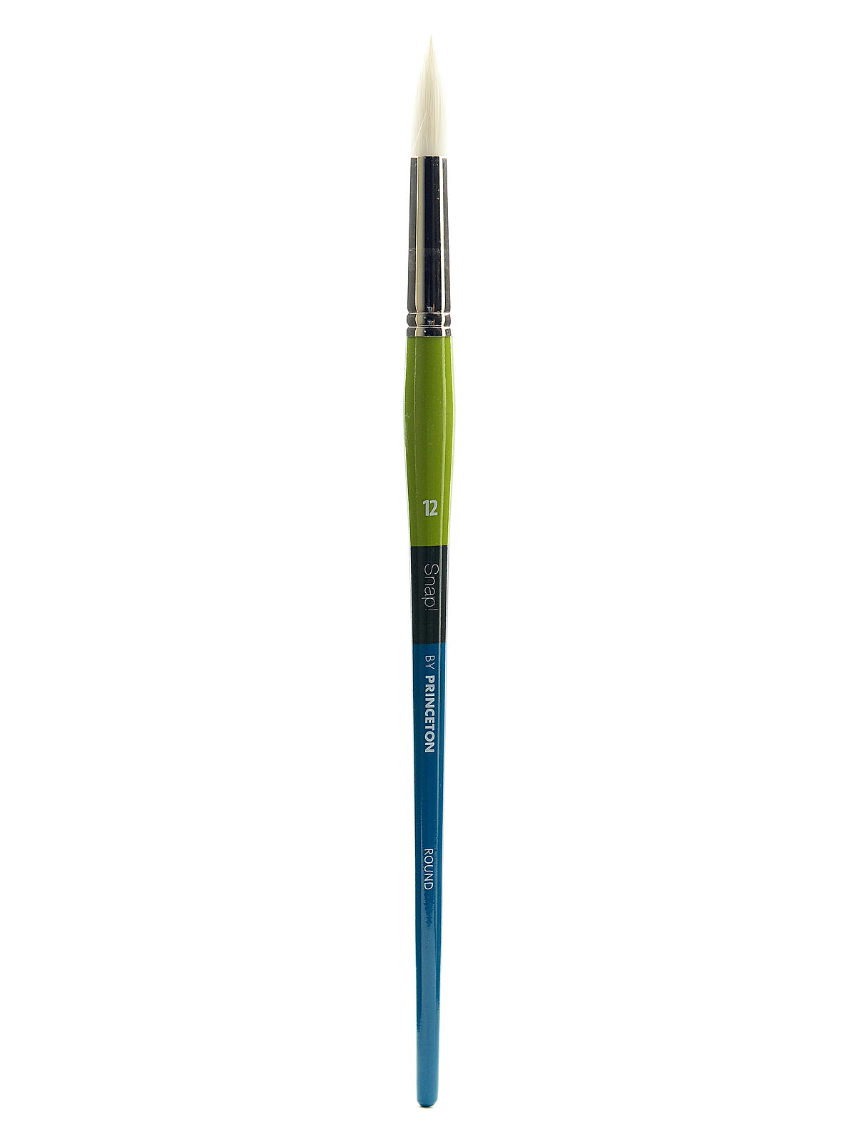 Snap Brushes 12 white taklon long handle round