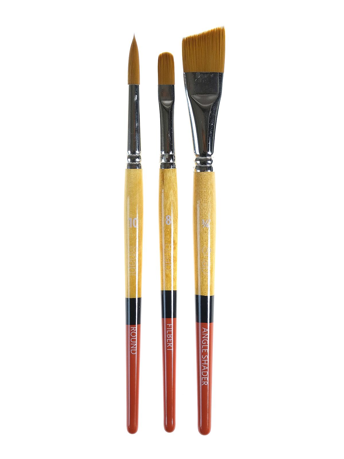 Snap Brush Sets 1 short handle 3-piece