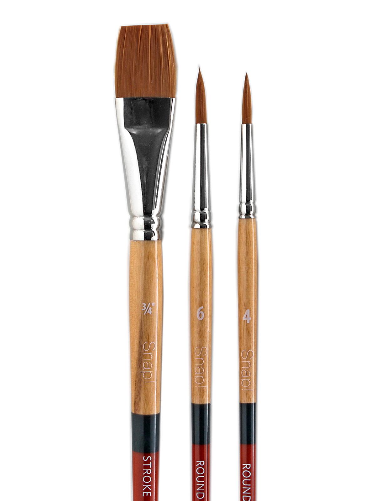Snap Brush Sets 2 short handle 3-piece