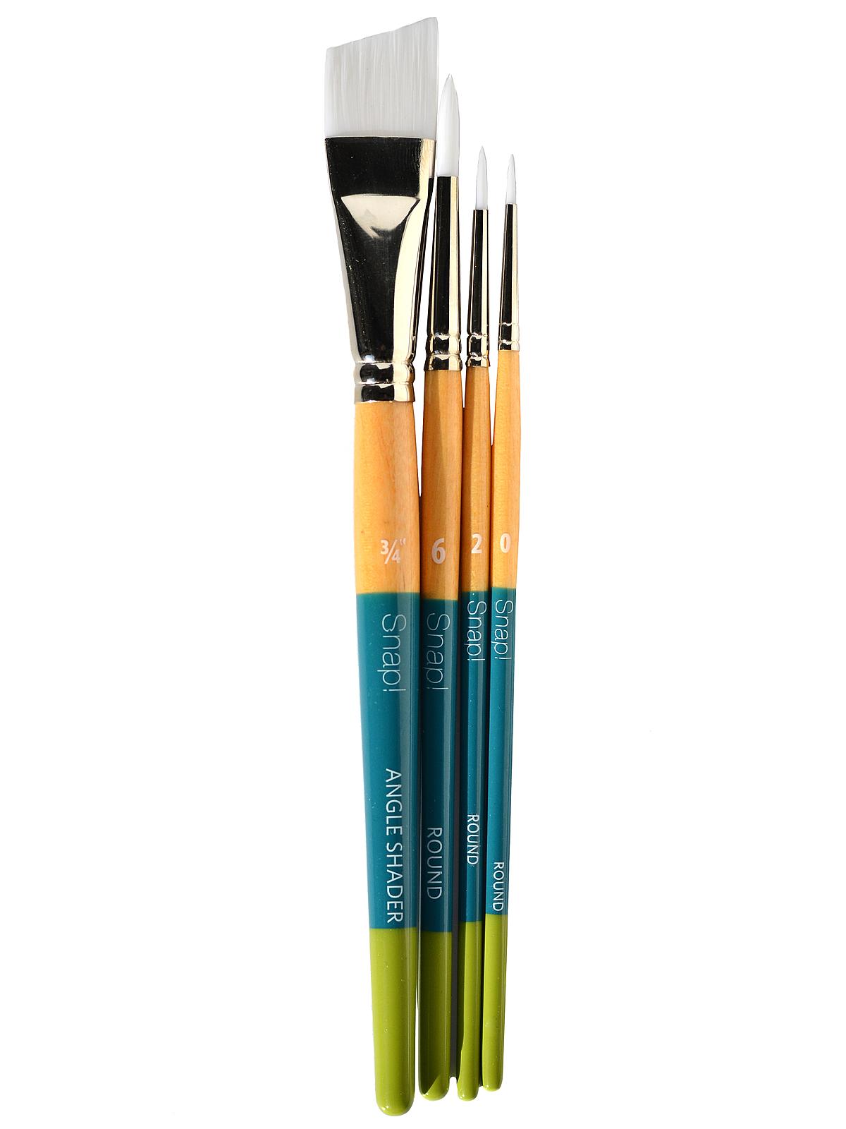 Snap Brush Sets 3 short handle 4-piece