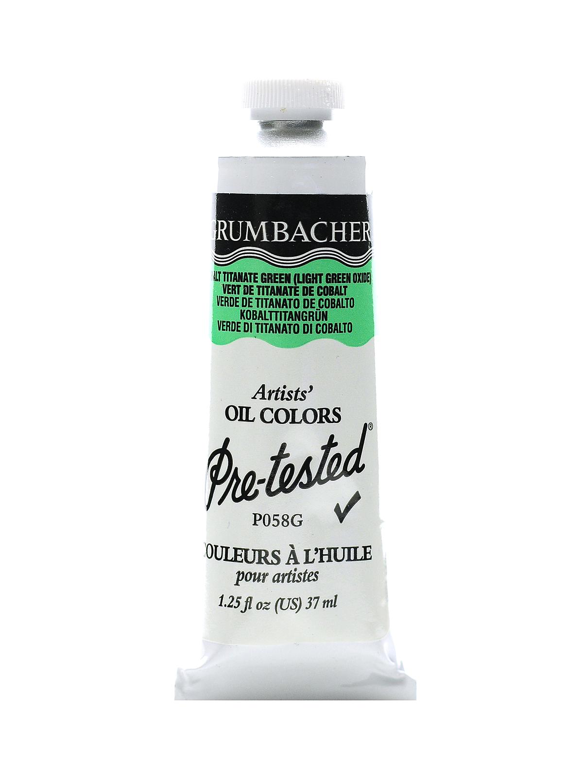 Pre-Tested Artists Oil Colors cobalt titanate green P058 1.25 oz.