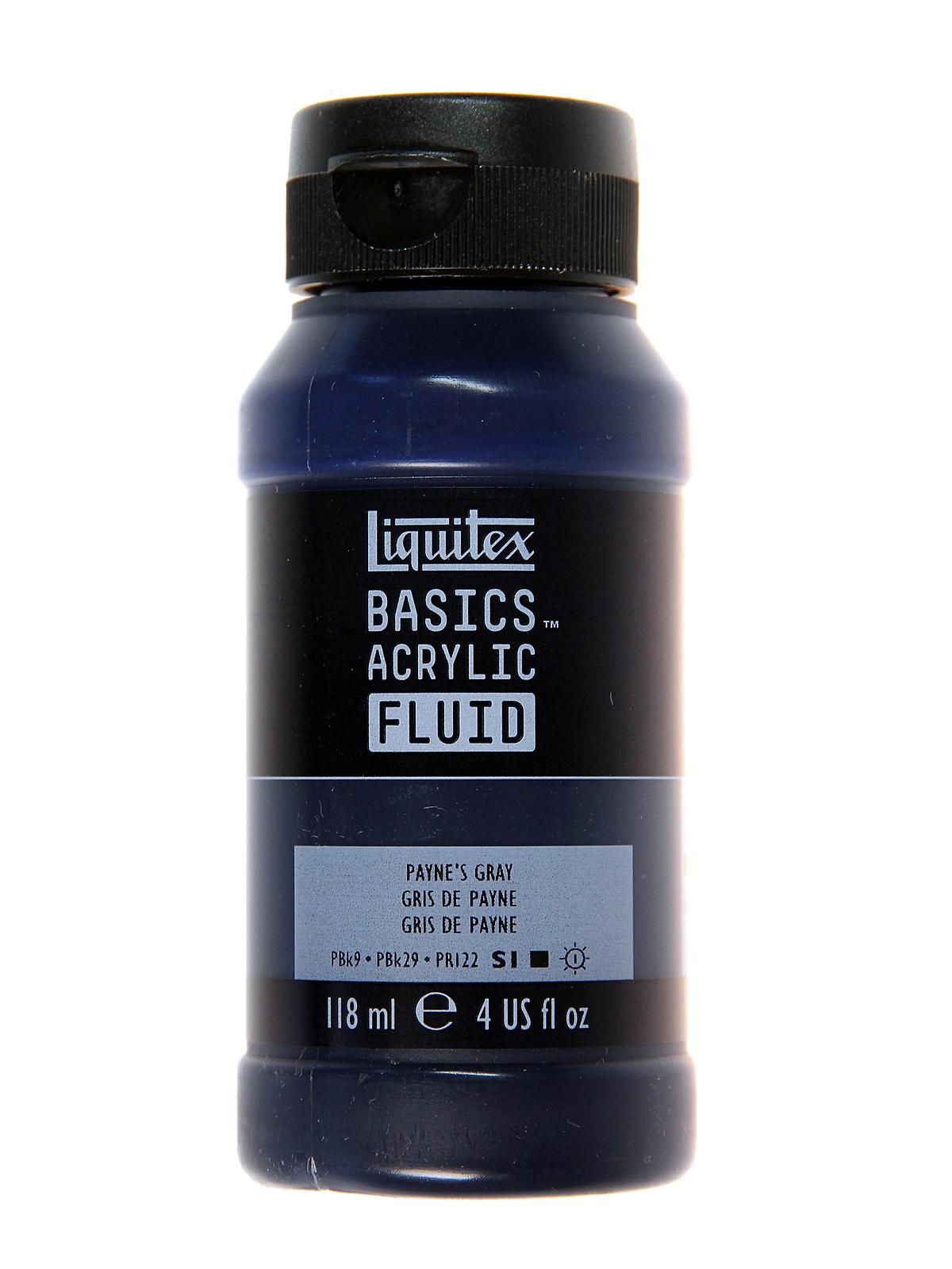 BASICS Fluid Acrylic Colors paynes grey 4 oz. (118 ml)