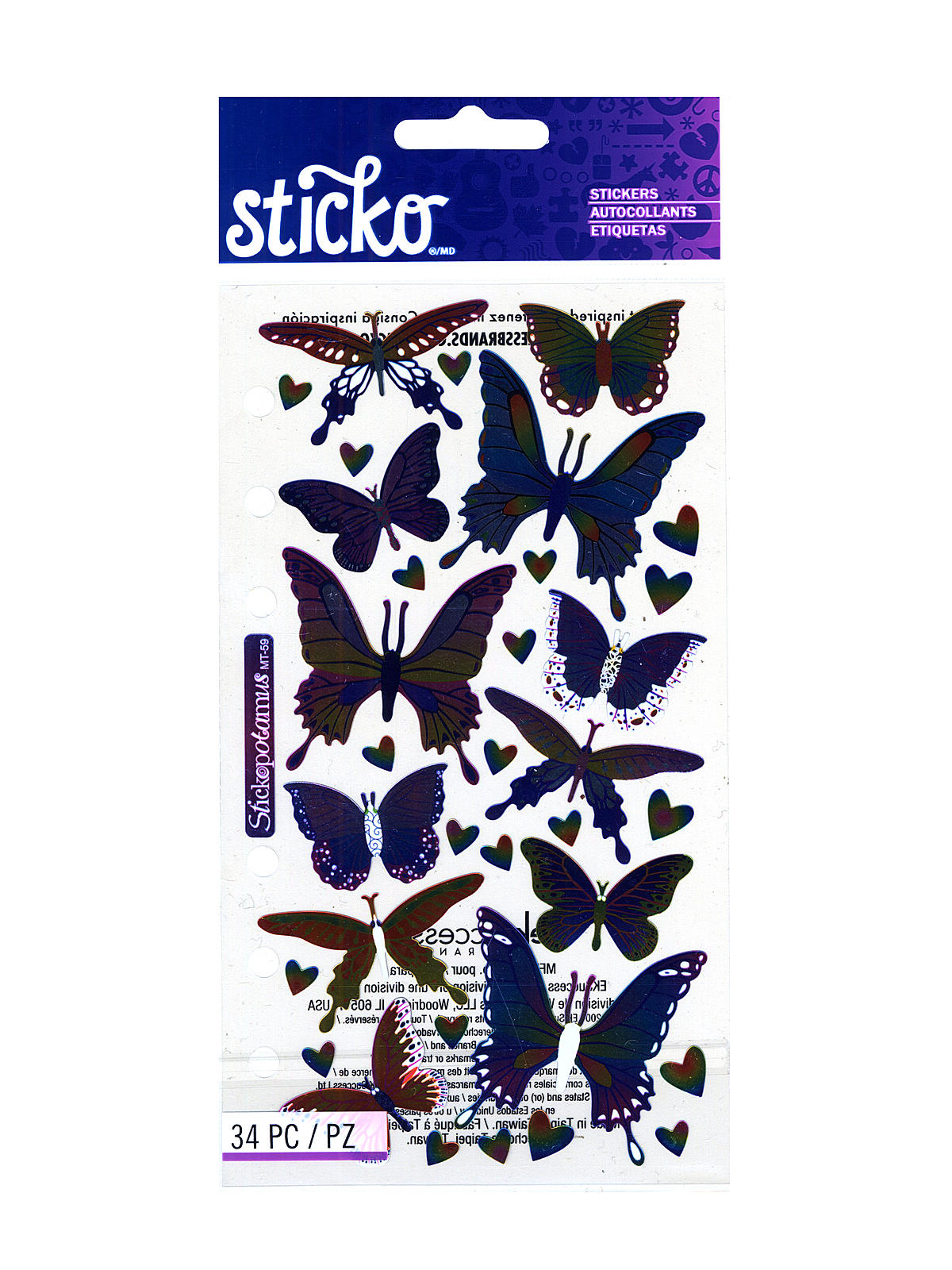 Classic Stickers foil butterflies 32 pieces