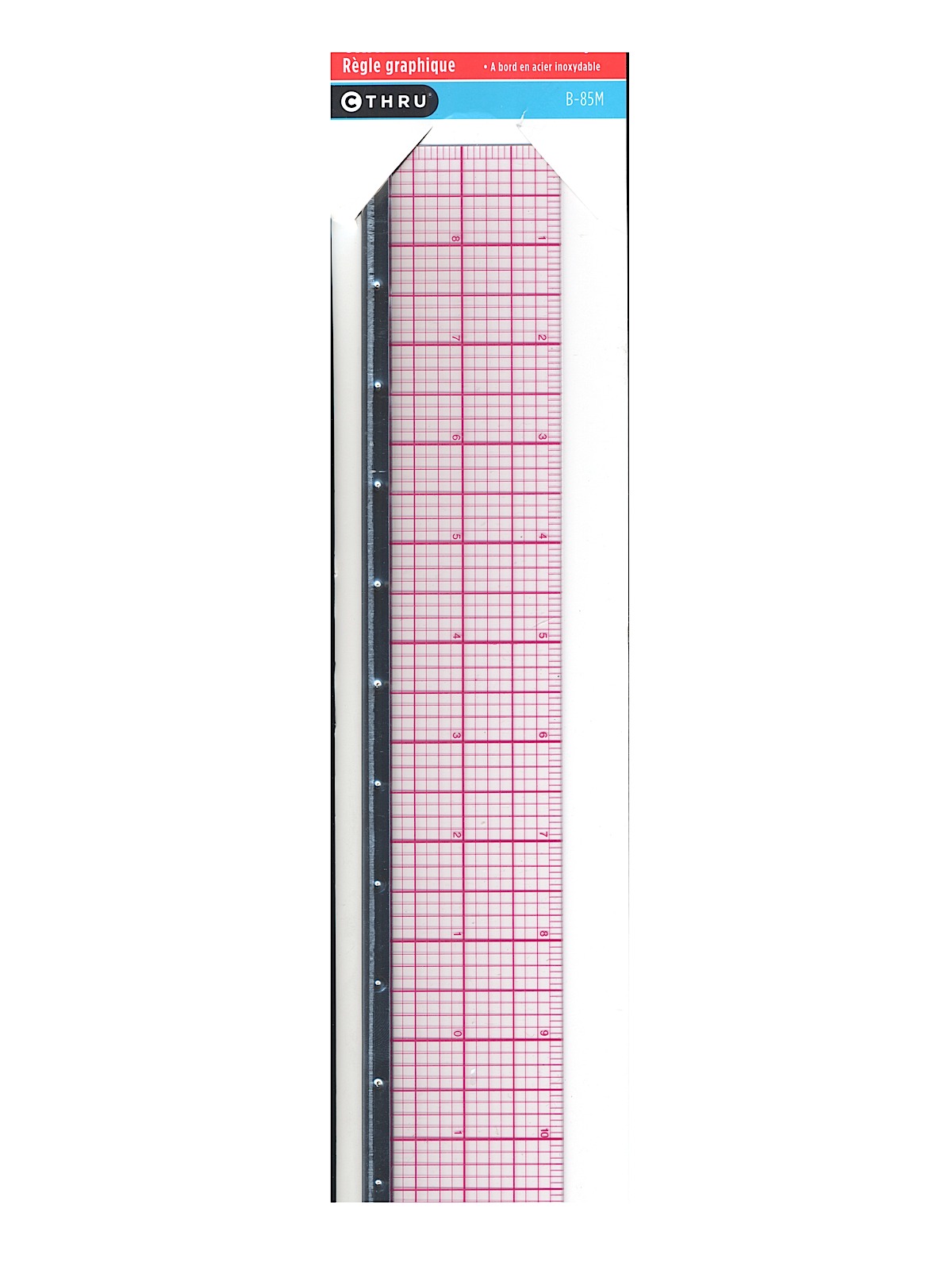 8ths Graph Beveled Transparent Rulers 2 in. x 18 in. plastic w metal edge