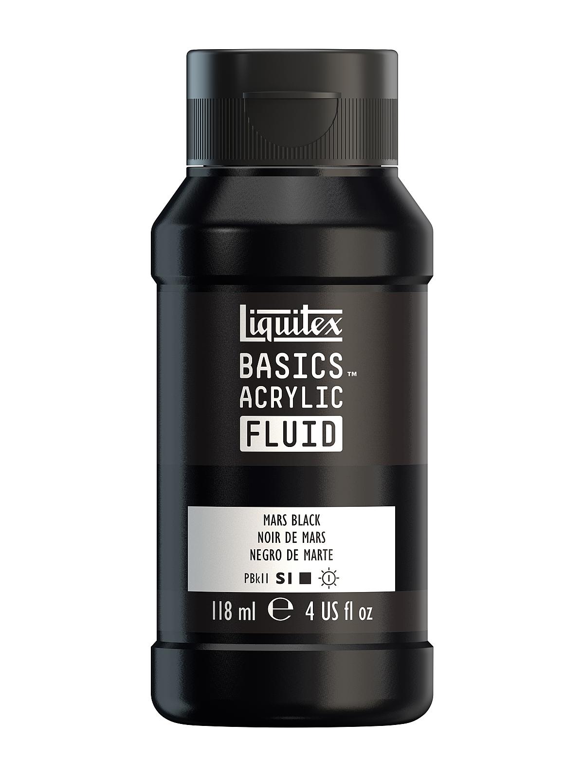 BASICS Fluid Acrylic Colors mars black 4 oz. (118 ml)
