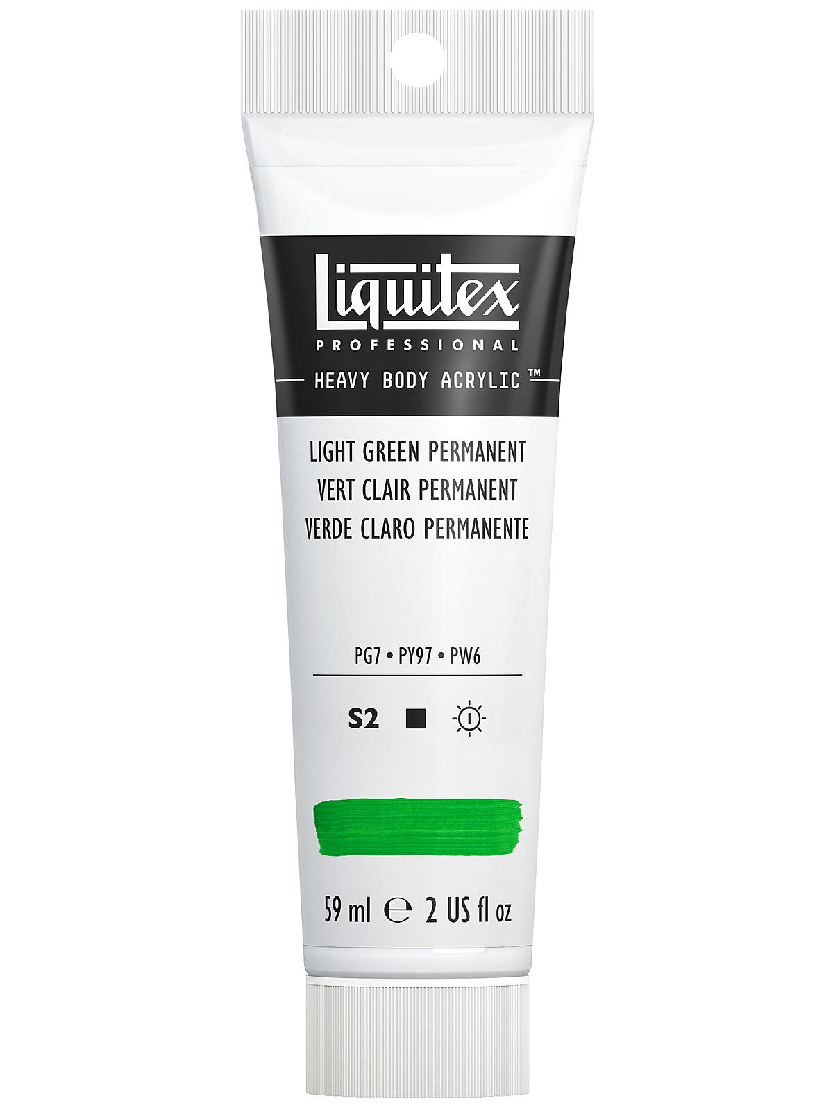 Heavy Body Professional Artist Acrylic Colors light green permanent 2 oz.