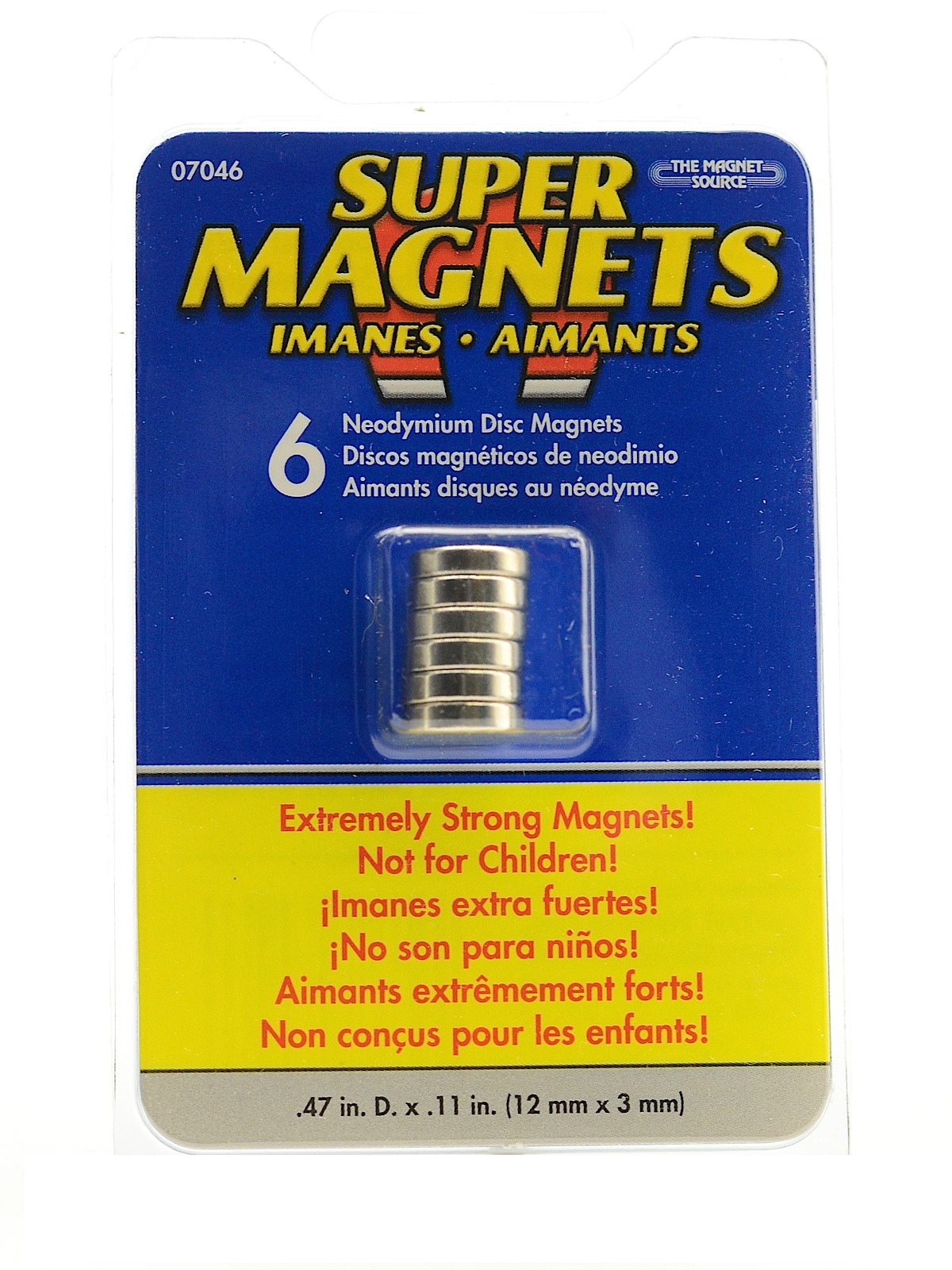 Super Magnets 12 mm (Dia) x 3 mm pack of 6