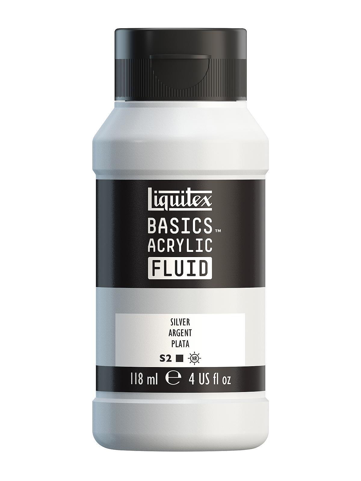 BASICS Fluid Acrylic Colors silver 4 oz. (118 ml)
