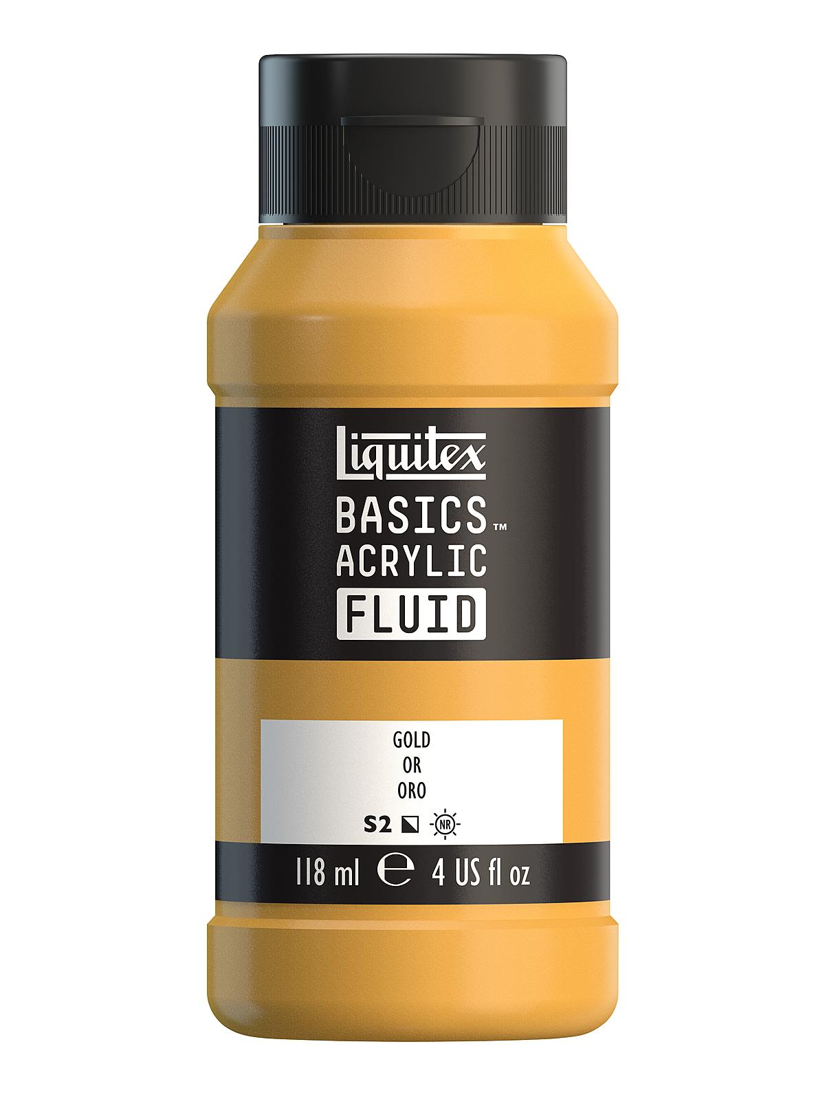 BASICS Fluid Acrylic Colors gold 4 oz. (118 ml)