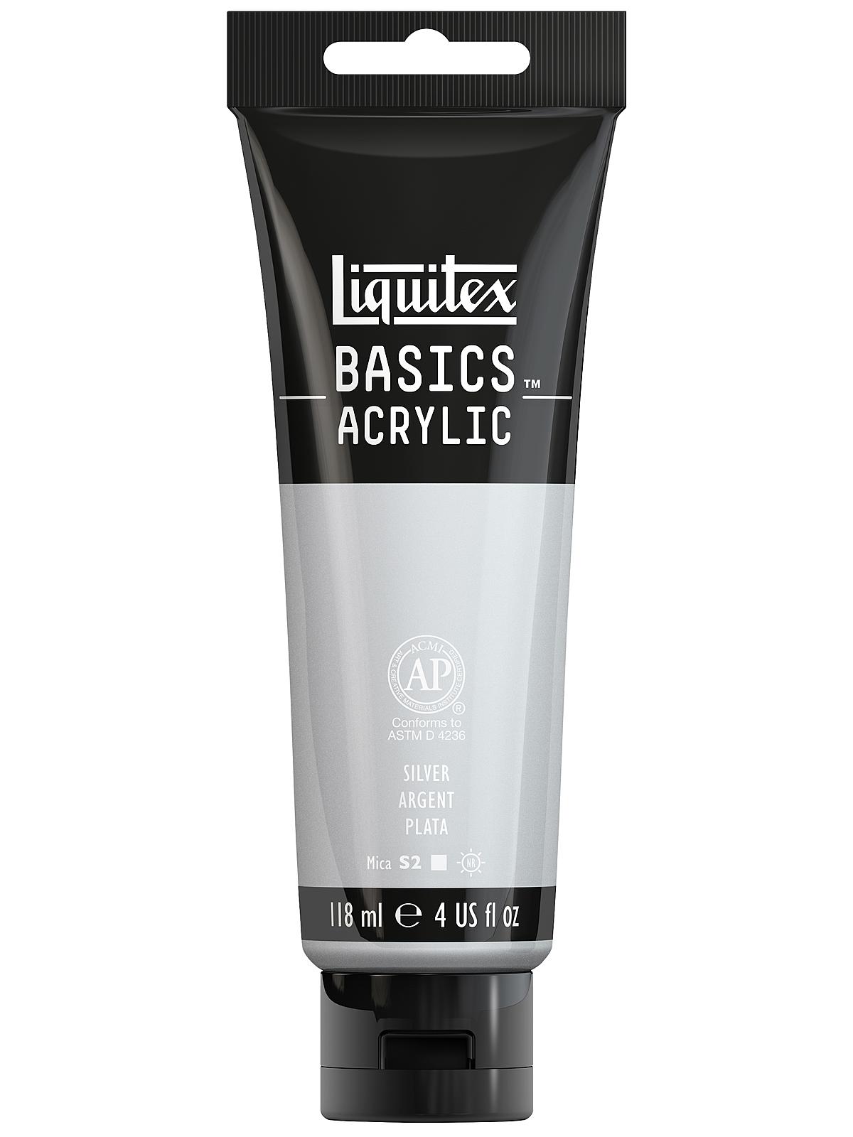 Basics Acrylics Colors silver 4 oz. tube