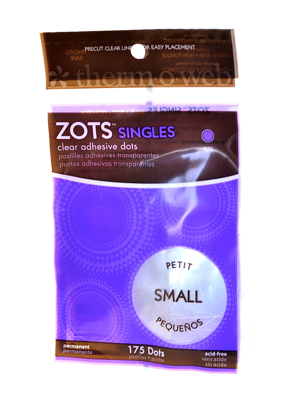 Zots Clear Adhesive Dots 3 16 in. small dots pack of 175