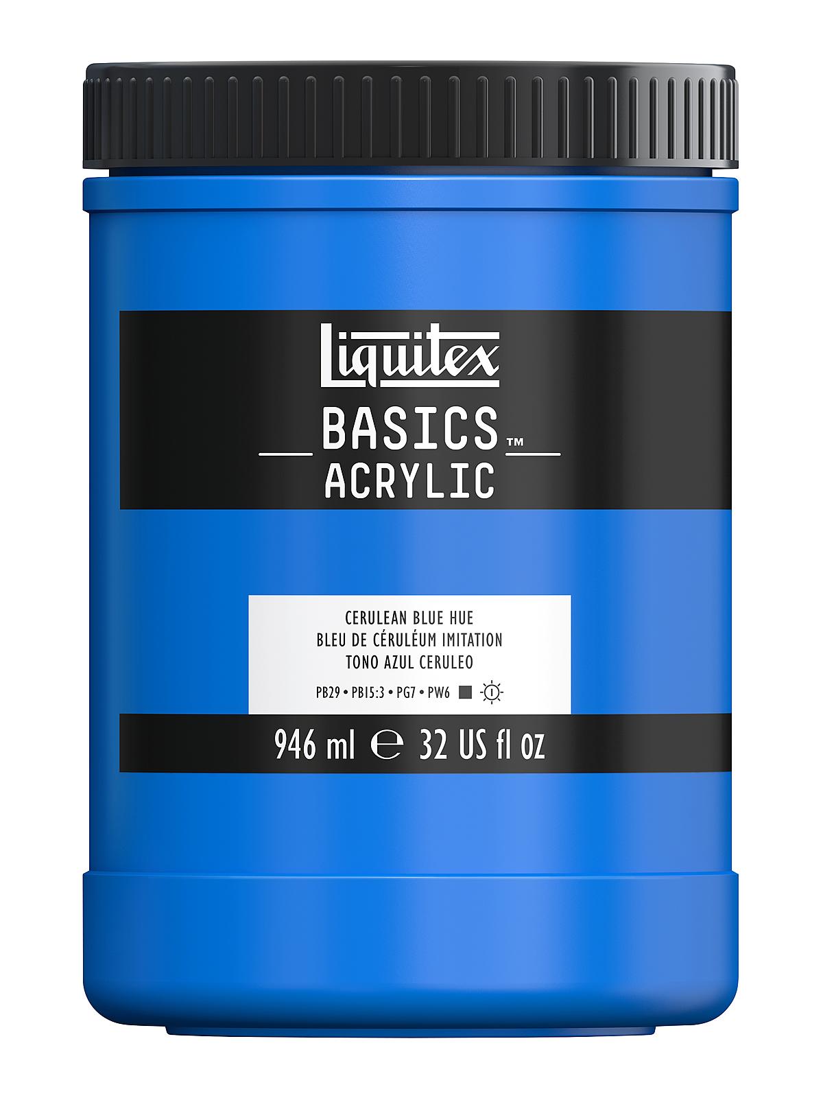 Basics Acrylics Colors cerulean blue hue 32 oz. jar
