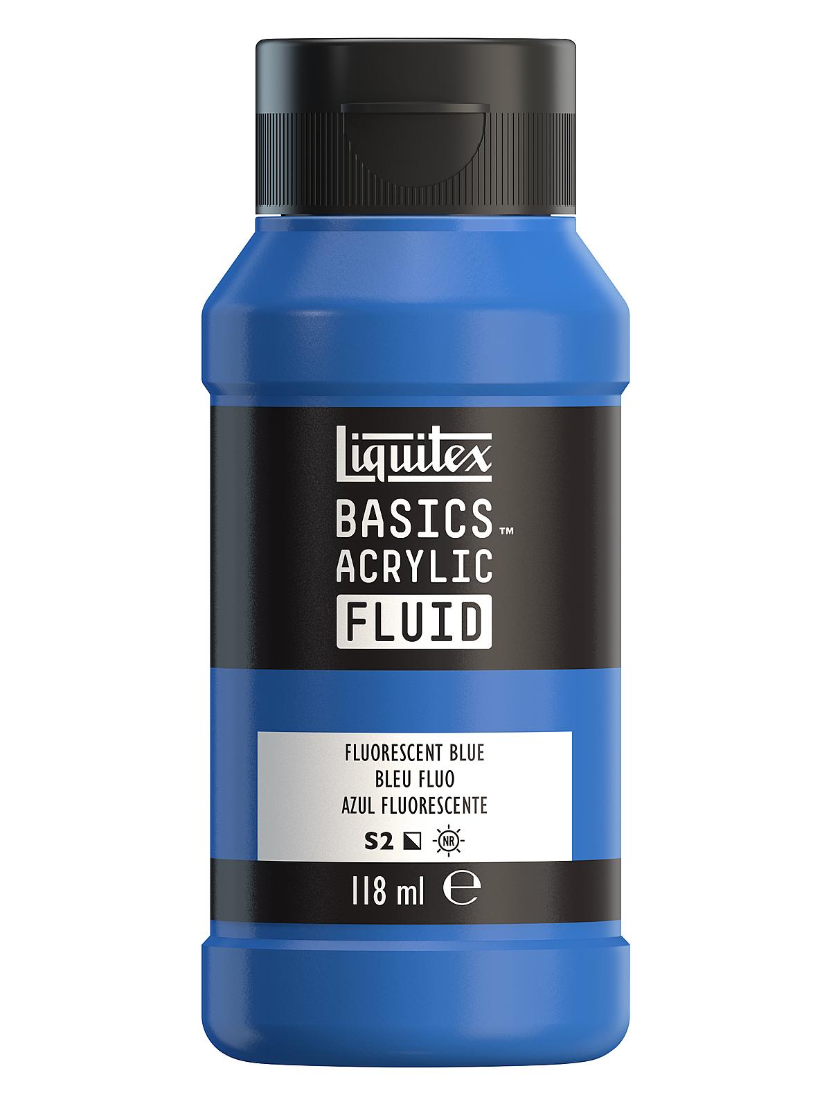 BASICS Fluid Acrylic Colors fluorescent blue 4 oz. (118 ml)