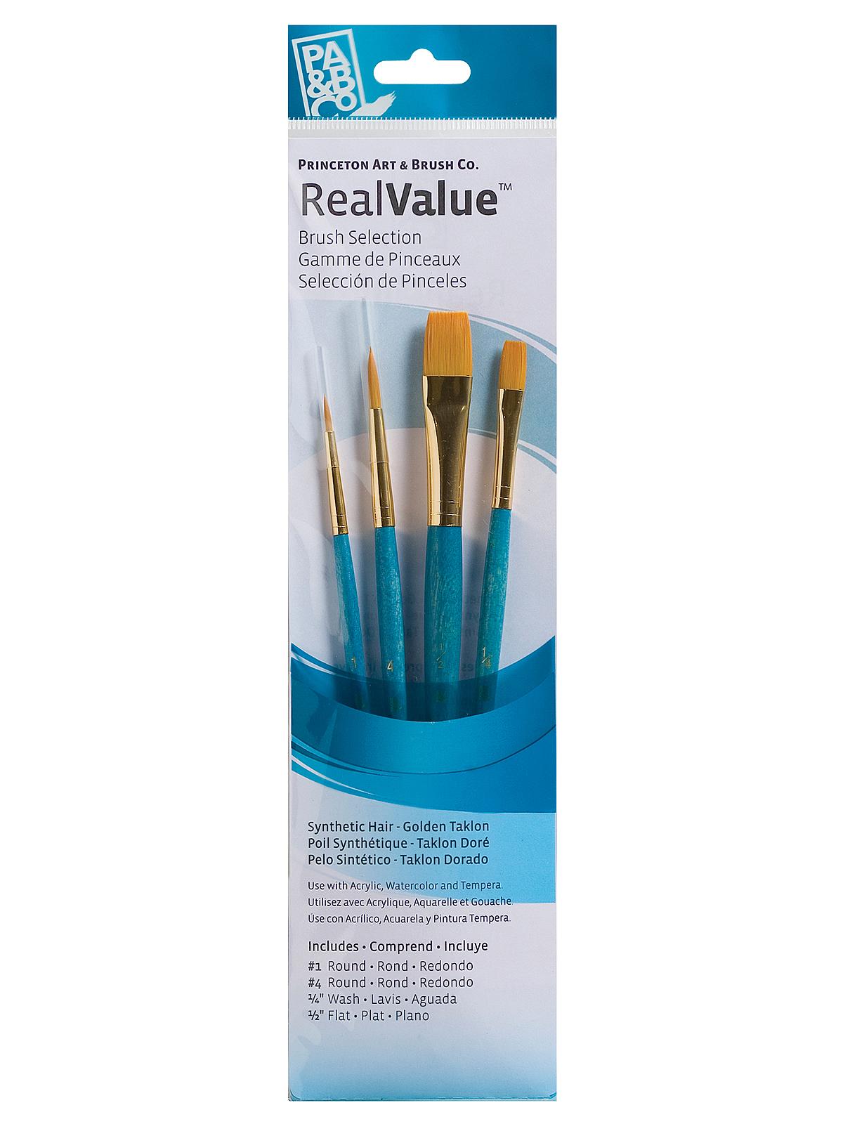 Real Value Series Light Blue Short Handled Brush Sets 9171 set of 4