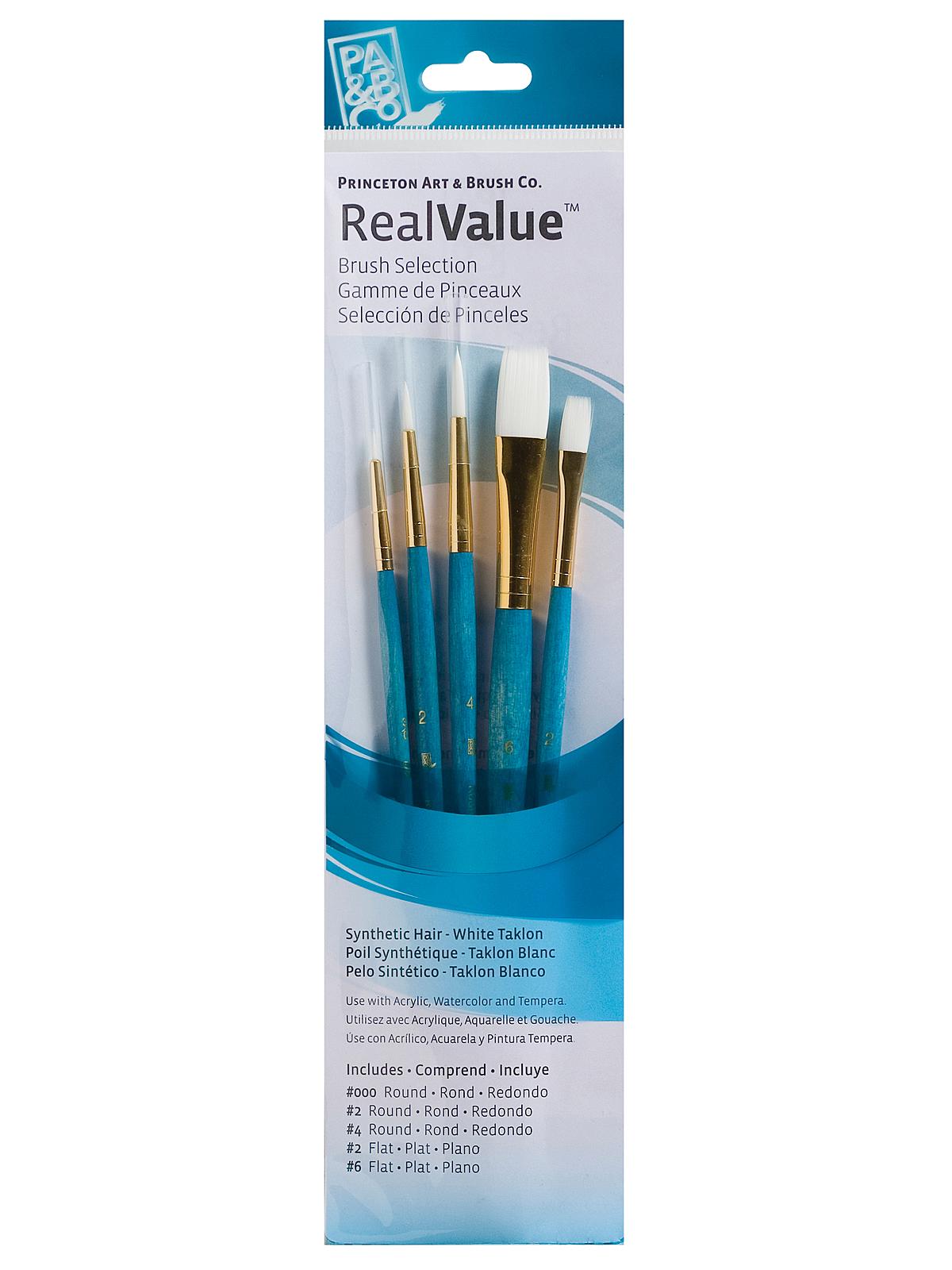 Real Value Series Light Blue Short Handled Brush Sets 9174 set of 5