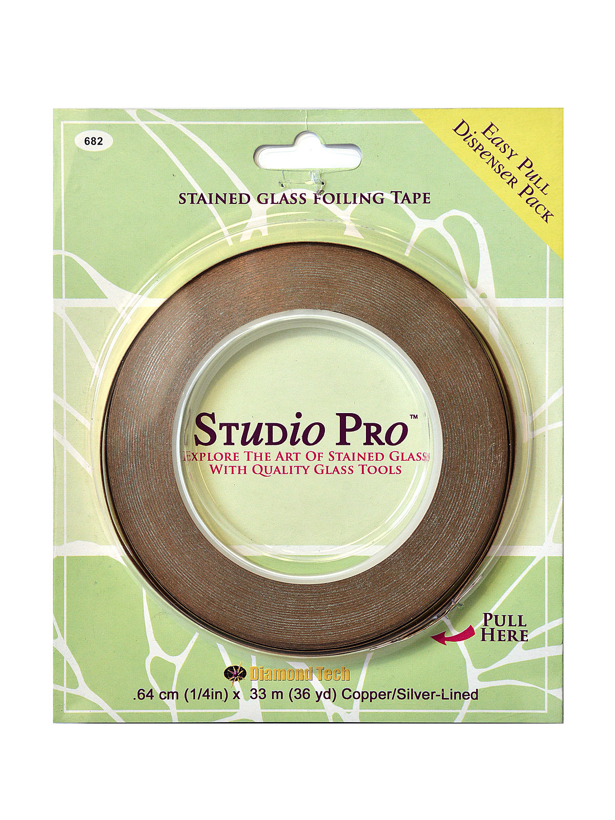 Studio Line Stained Glass Foil silver lined copper 1 4 in.