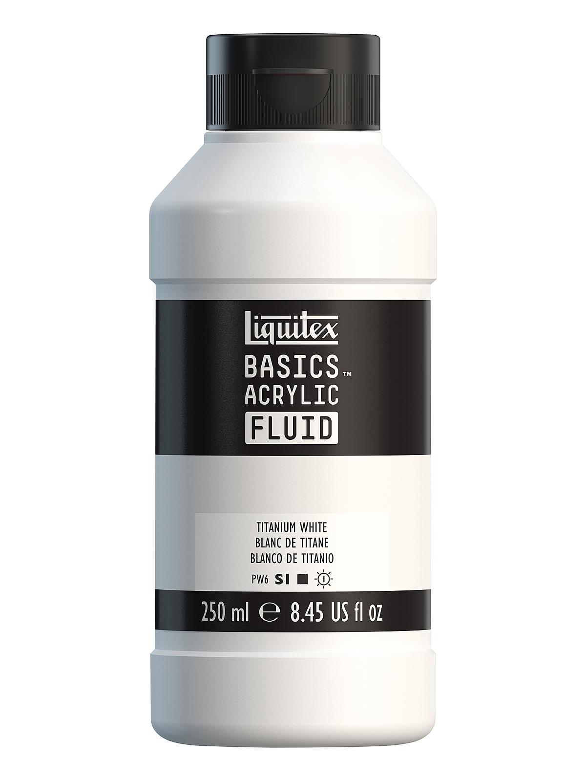 BASICS Fluid Acrylic Colors titanium white 8.45 oz. (250ml)