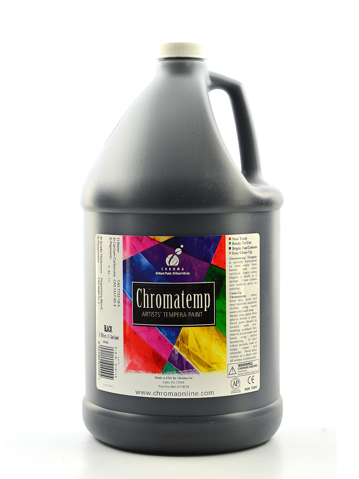 ChromaTemp Artists' Tempera Paint Black Gallon