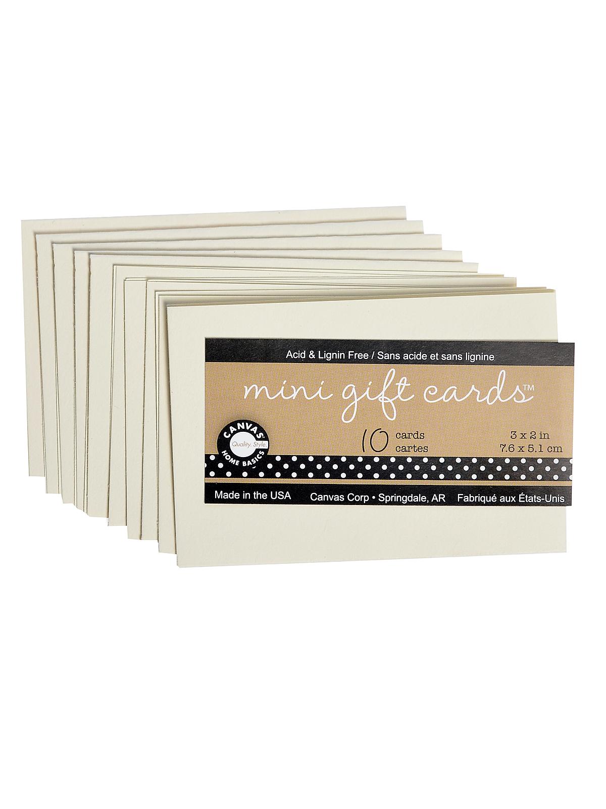 Packaged Cards And Envelopes Mini Gift Cards Ivory 3 In. X 2 In. Pack Of 10