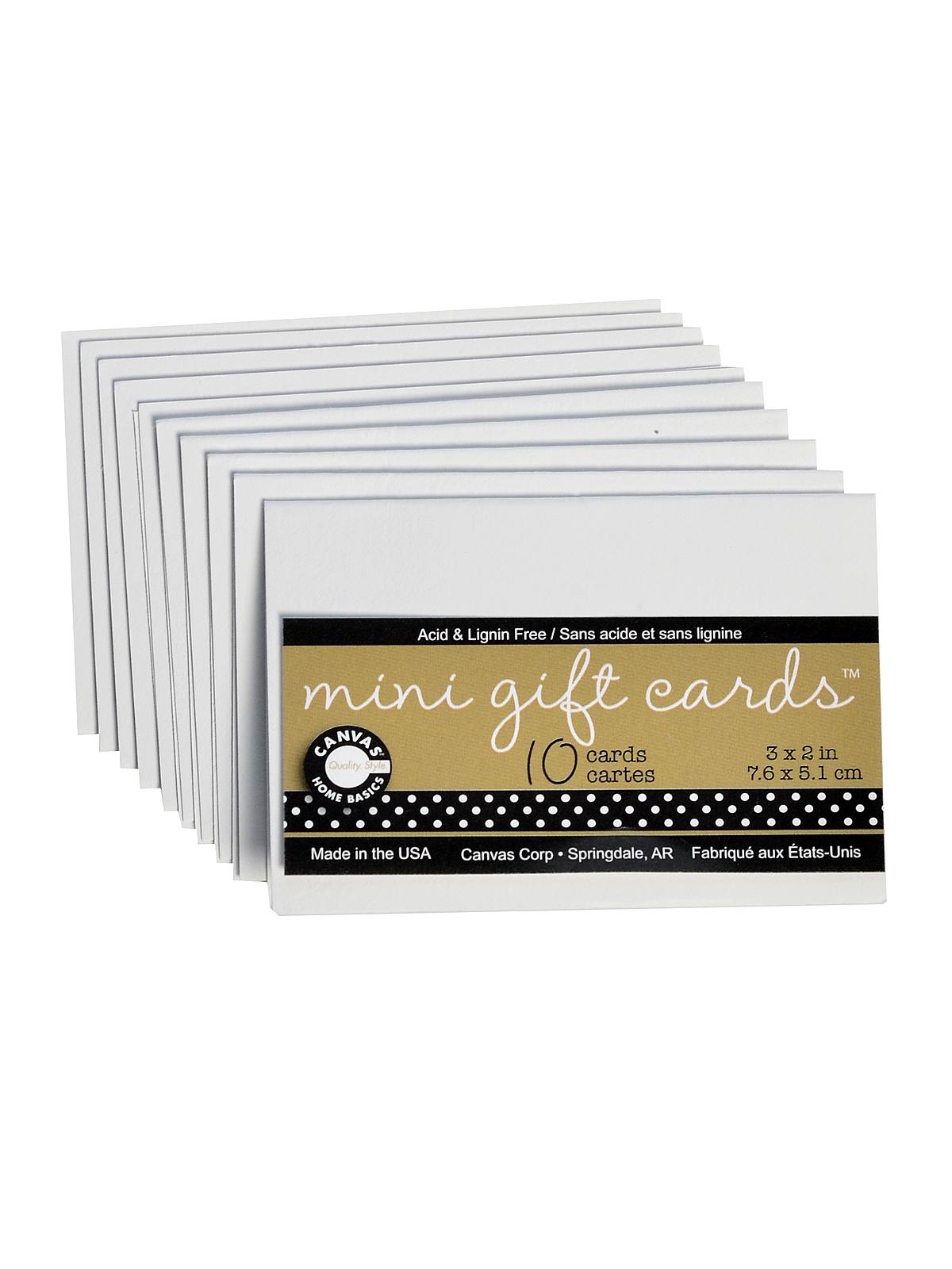 Packaged Cards And Envelopes Mini Gift Cards White 3 In. X 2 In. Pack Of 10