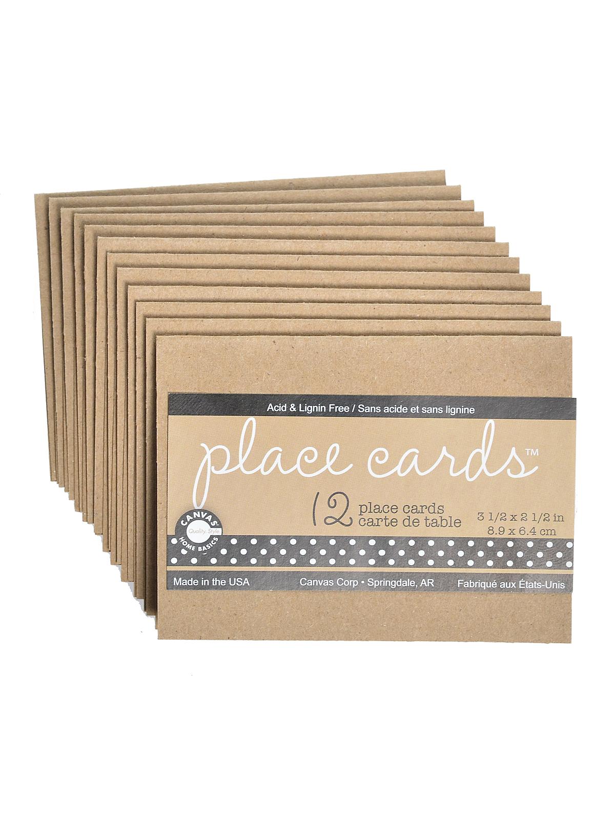 Packaged Cards and Envelopes place cards kraft 3 1 2 in. x 2 1 2 in. pack of 12