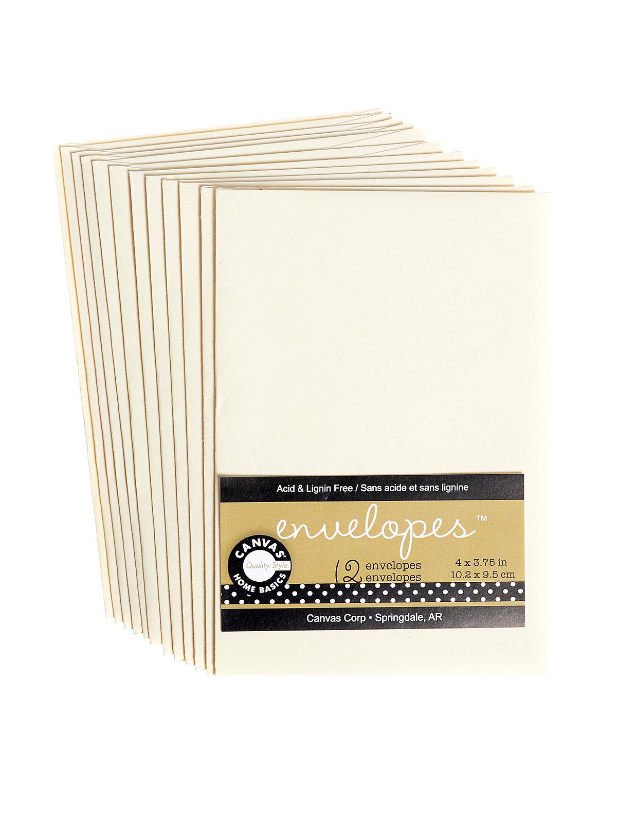 Packaged Cards And Envelopes Envelopes Ivory 4 In. X 2 3 4 In. Pack Of 12
