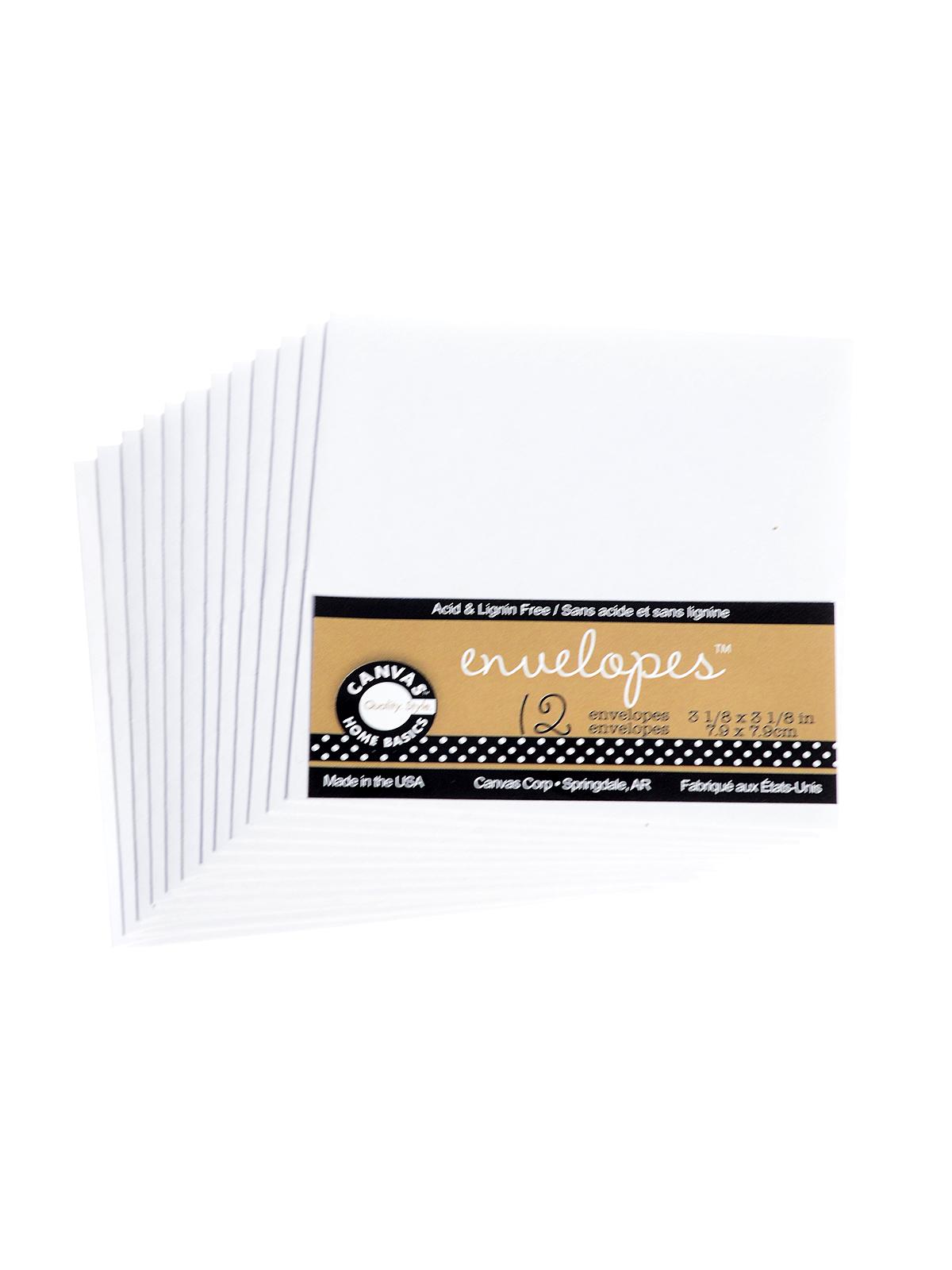 Packaged Cards And Envelopes Envelopes White 3 1 8 In. X 3 1 8 In. Pack Of 12