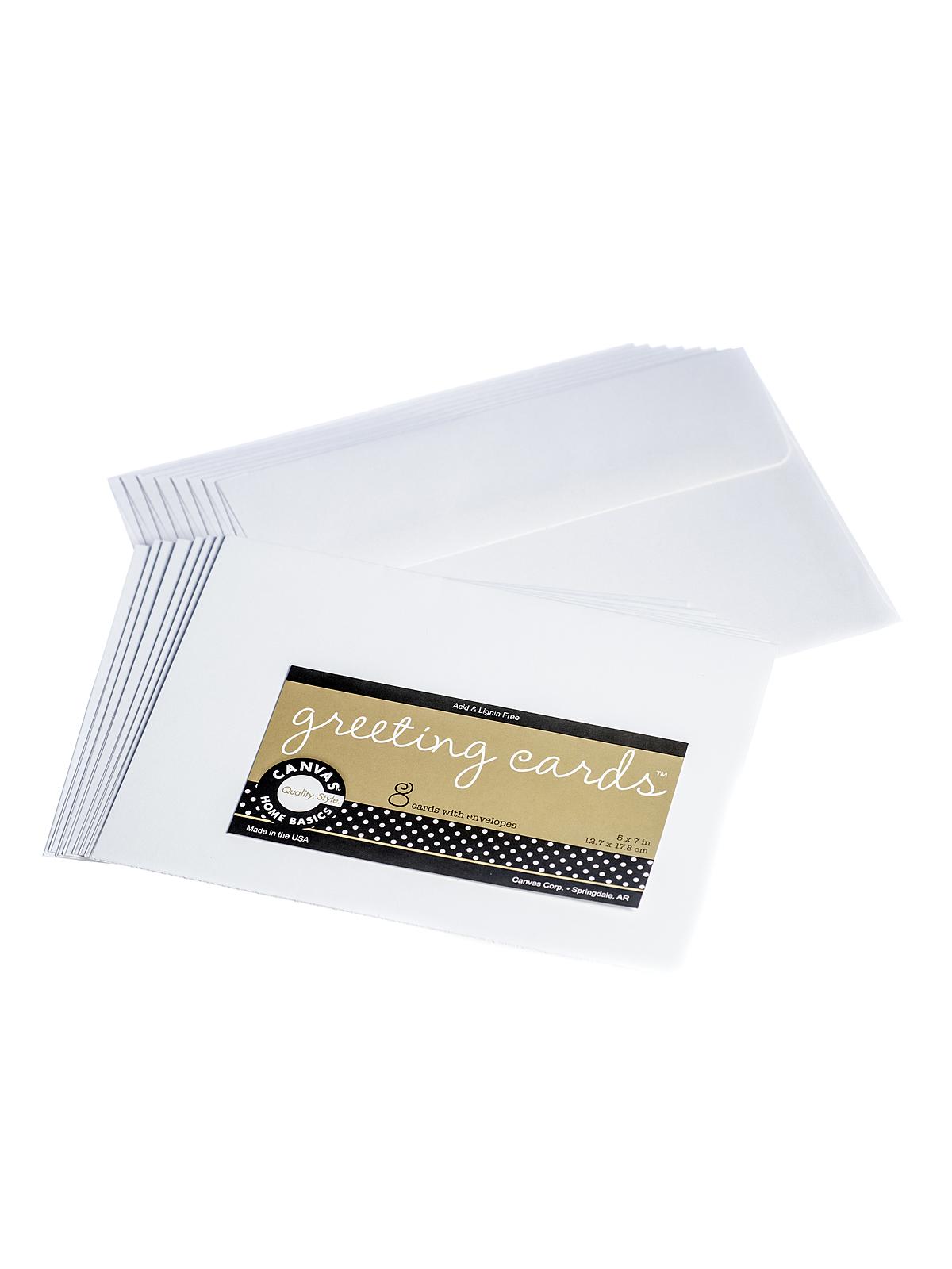 Packaged Cards And Envelopes Greeting Cards With Envelopes White 5 In. X 7 In. Pack Of 8